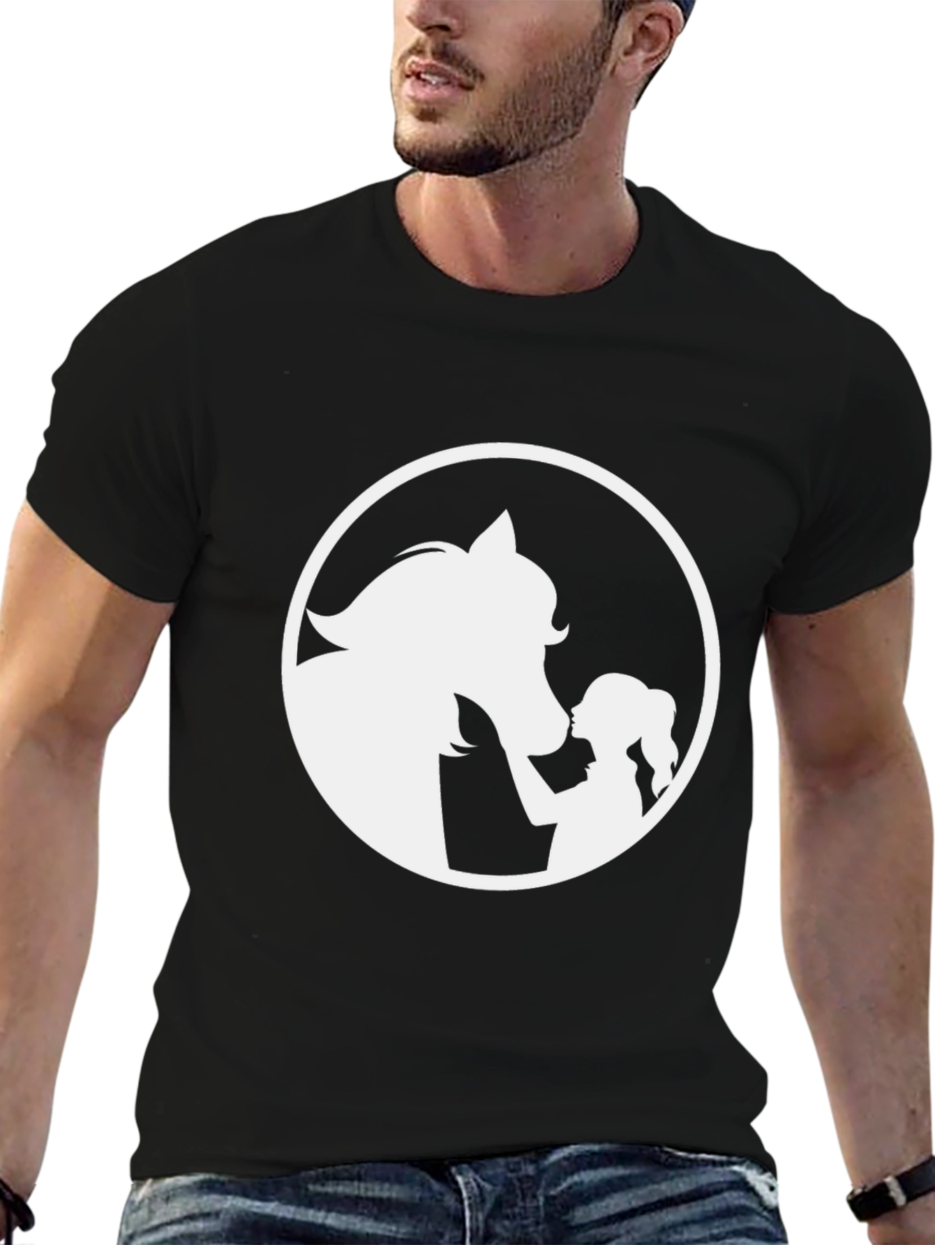 Horse & Girl Graphic Tee - Black