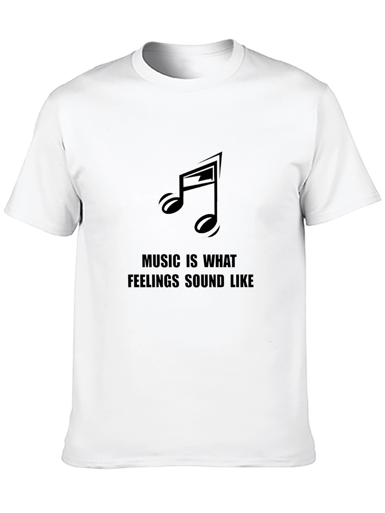 Music is What Feelings Sound Like Black Graphic Tee