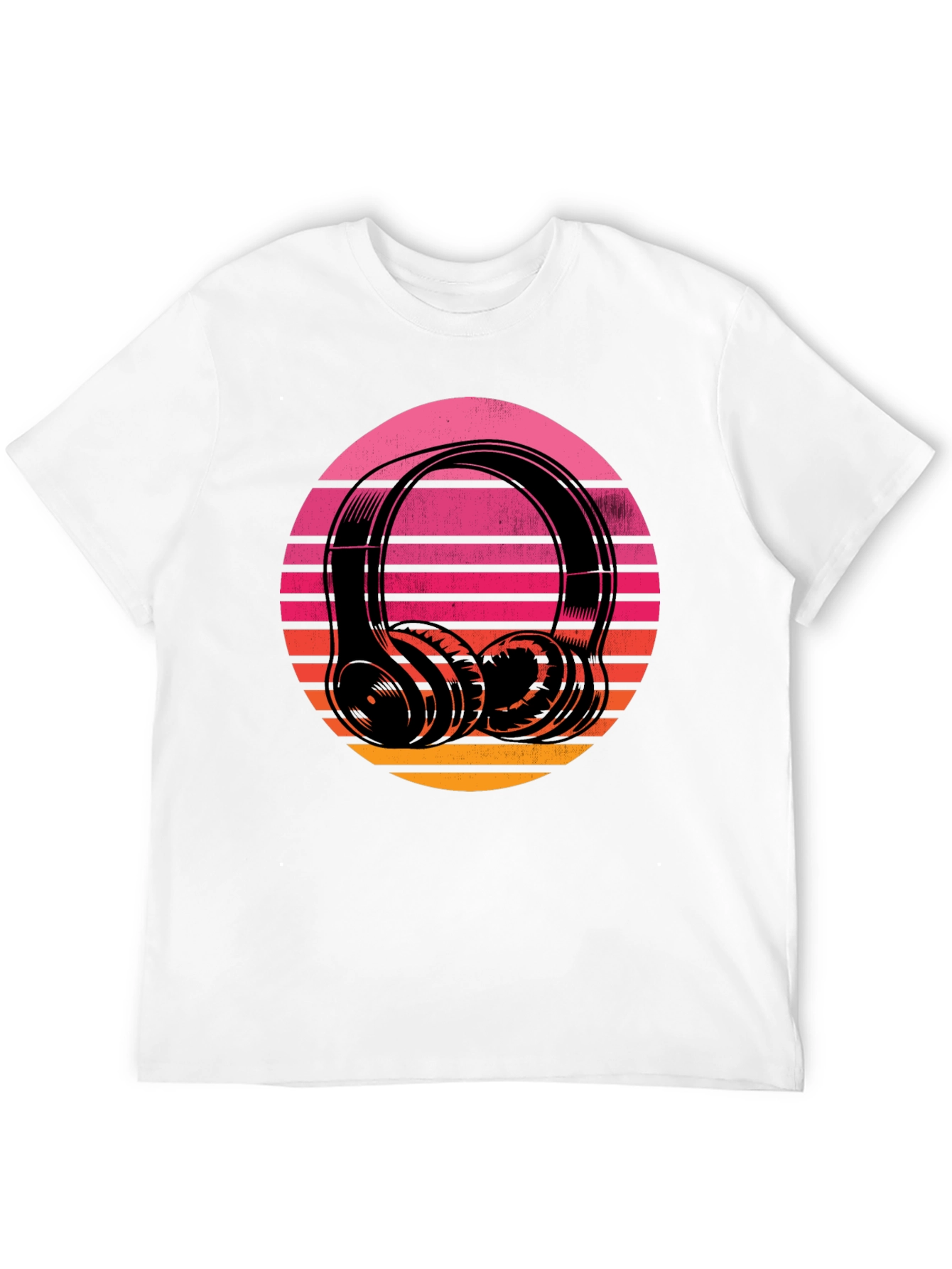 Retro Sunset Headphones Graphic Tee
