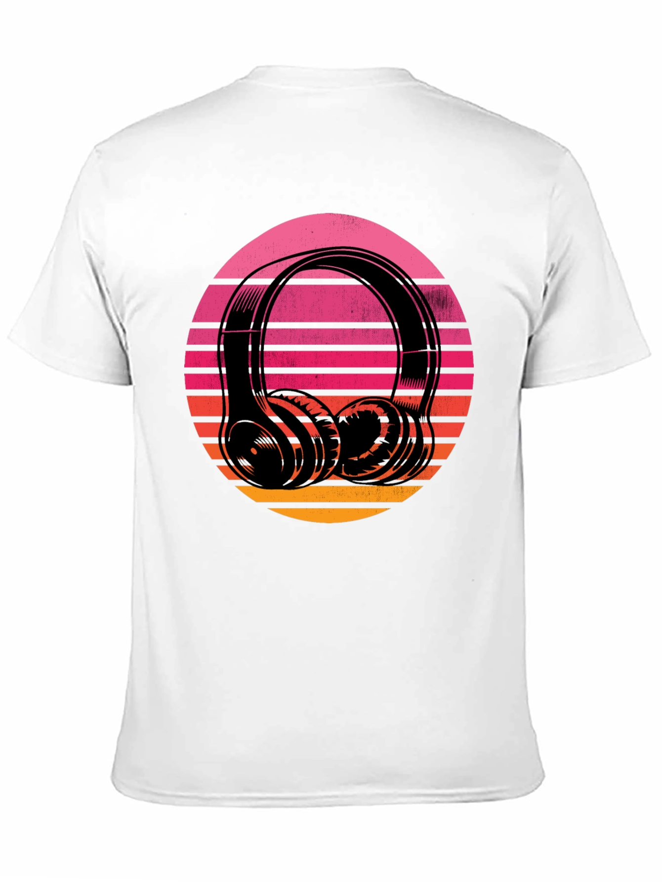 Retro Sunset Headphones Graphic Tee