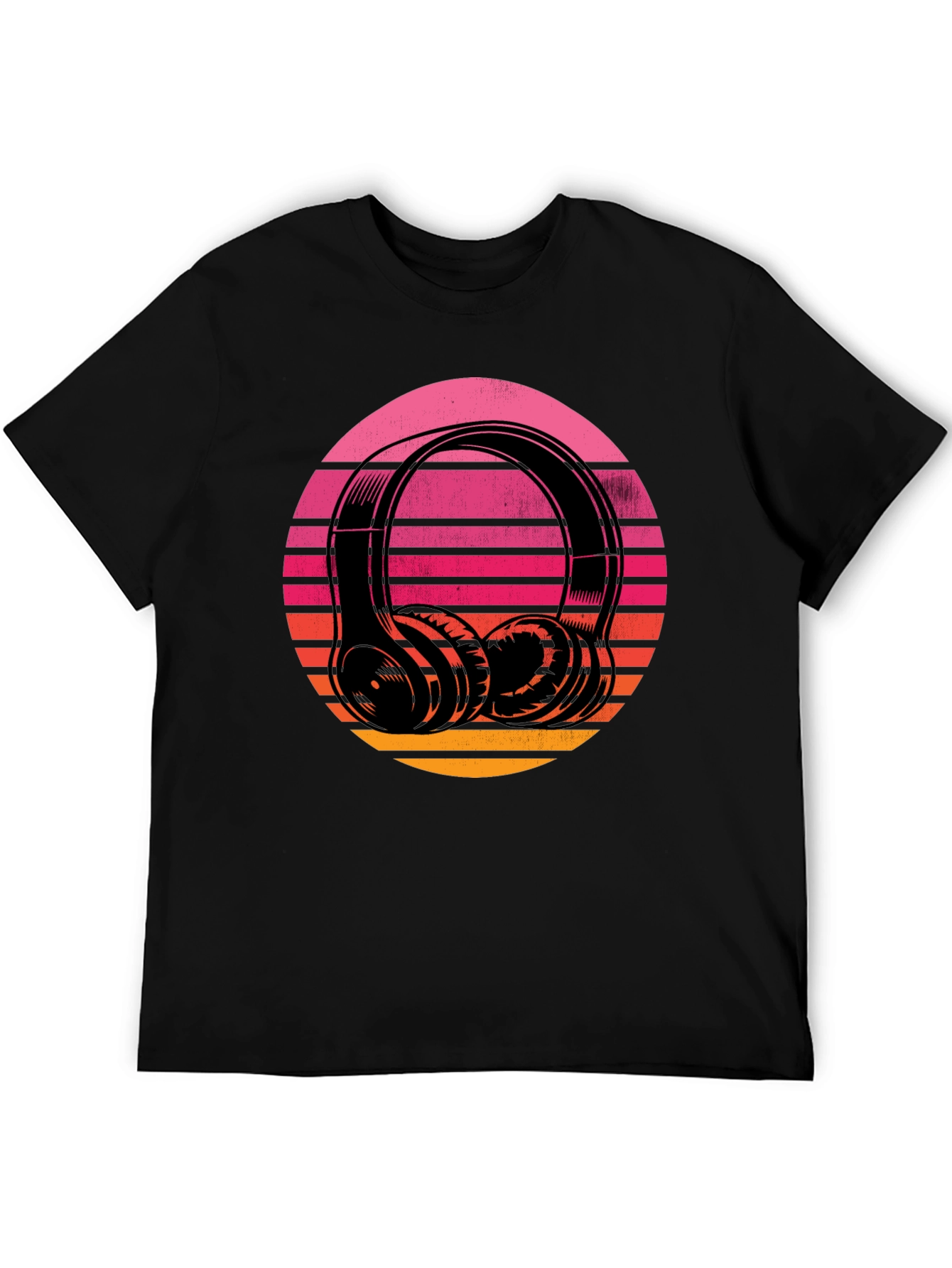 Retro Sunset Headphones Graphic Tee