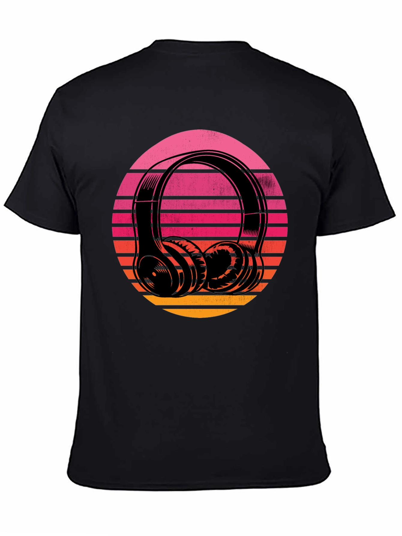 Retro Sunset Headphones Graphic Tee