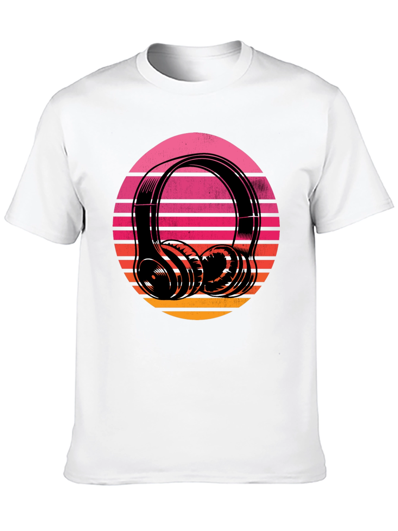 Retro Sunset Headphones Graphic Tee