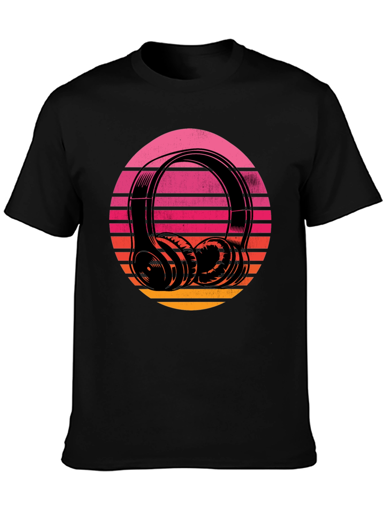 Retro Sunset Headphones Graphic Tee