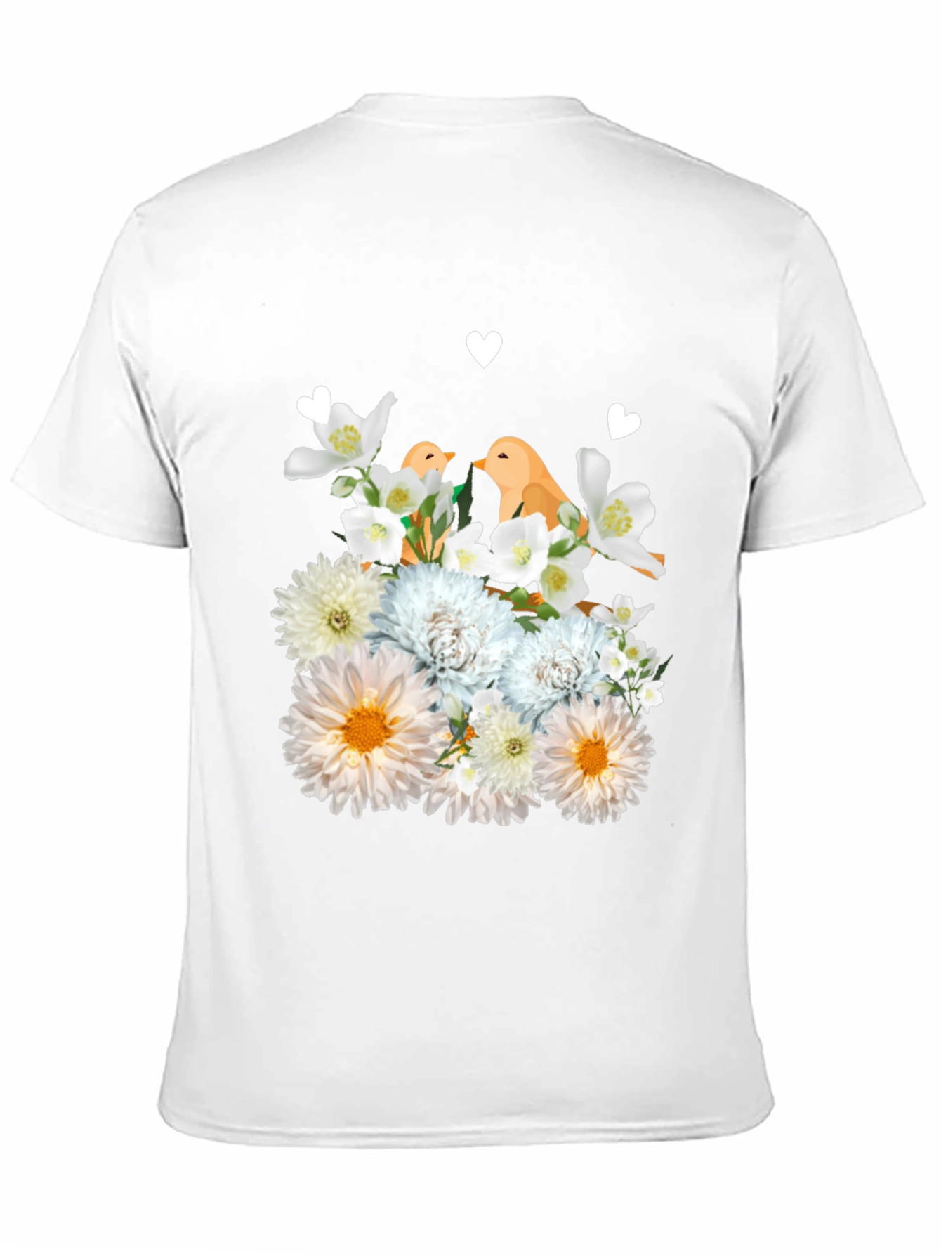 Floral Bird Graphic T-Shirt - Soft Cotton Blend
