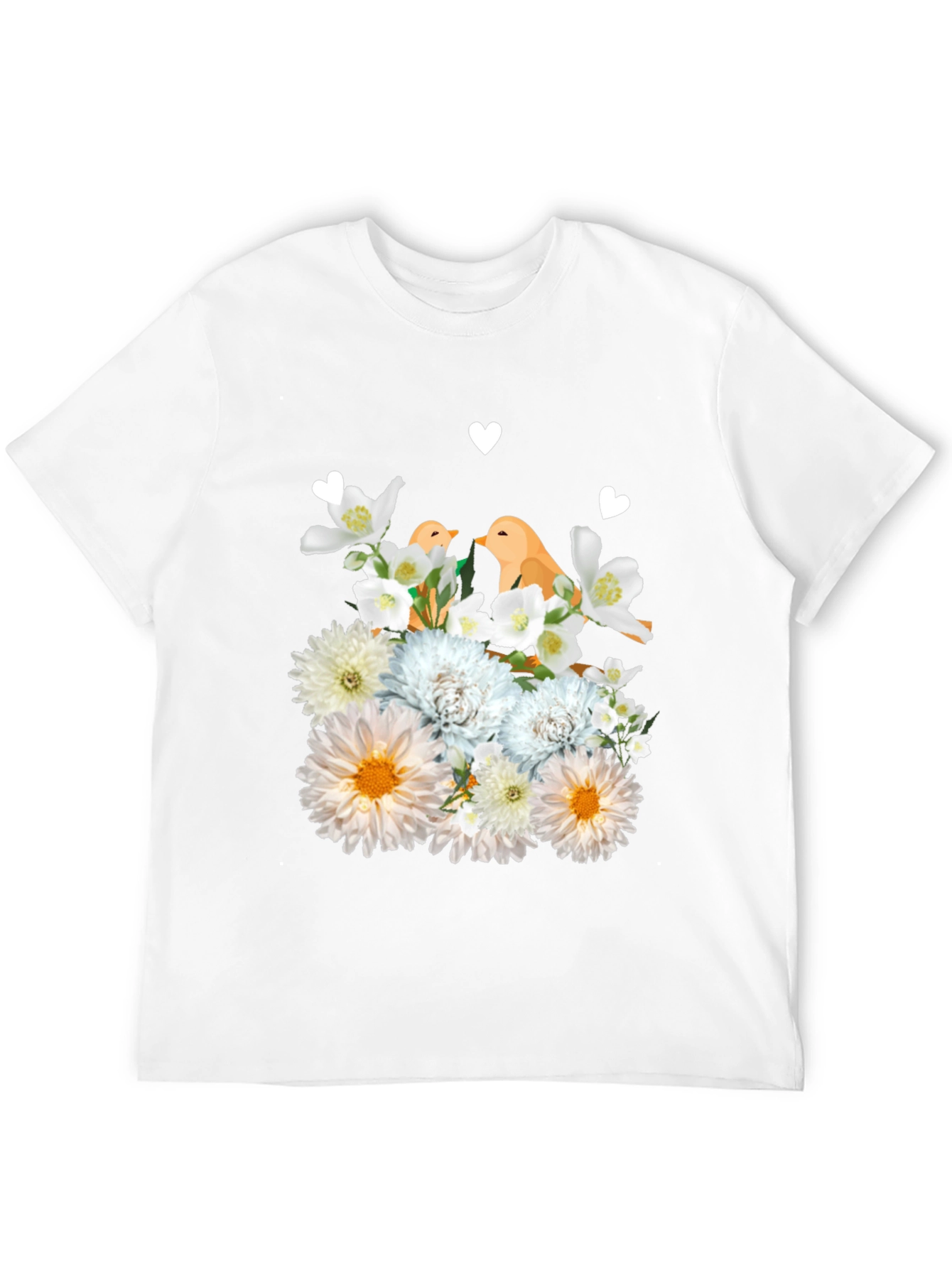 Floral Bird Graphic T-Shirt - Soft Cotton Blend