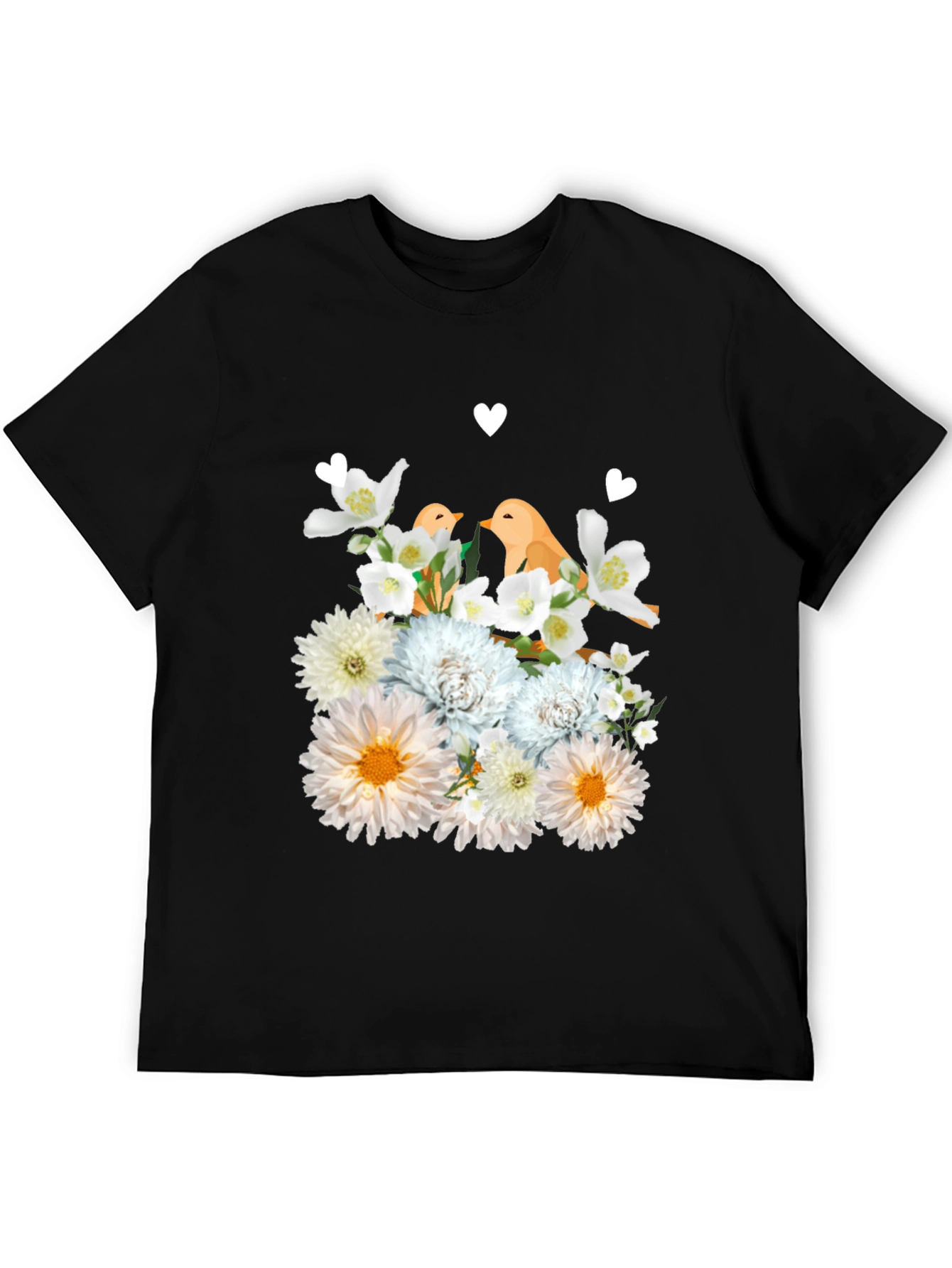 Floral Bird Graphic T-Shirt - Soft Cotton Blend