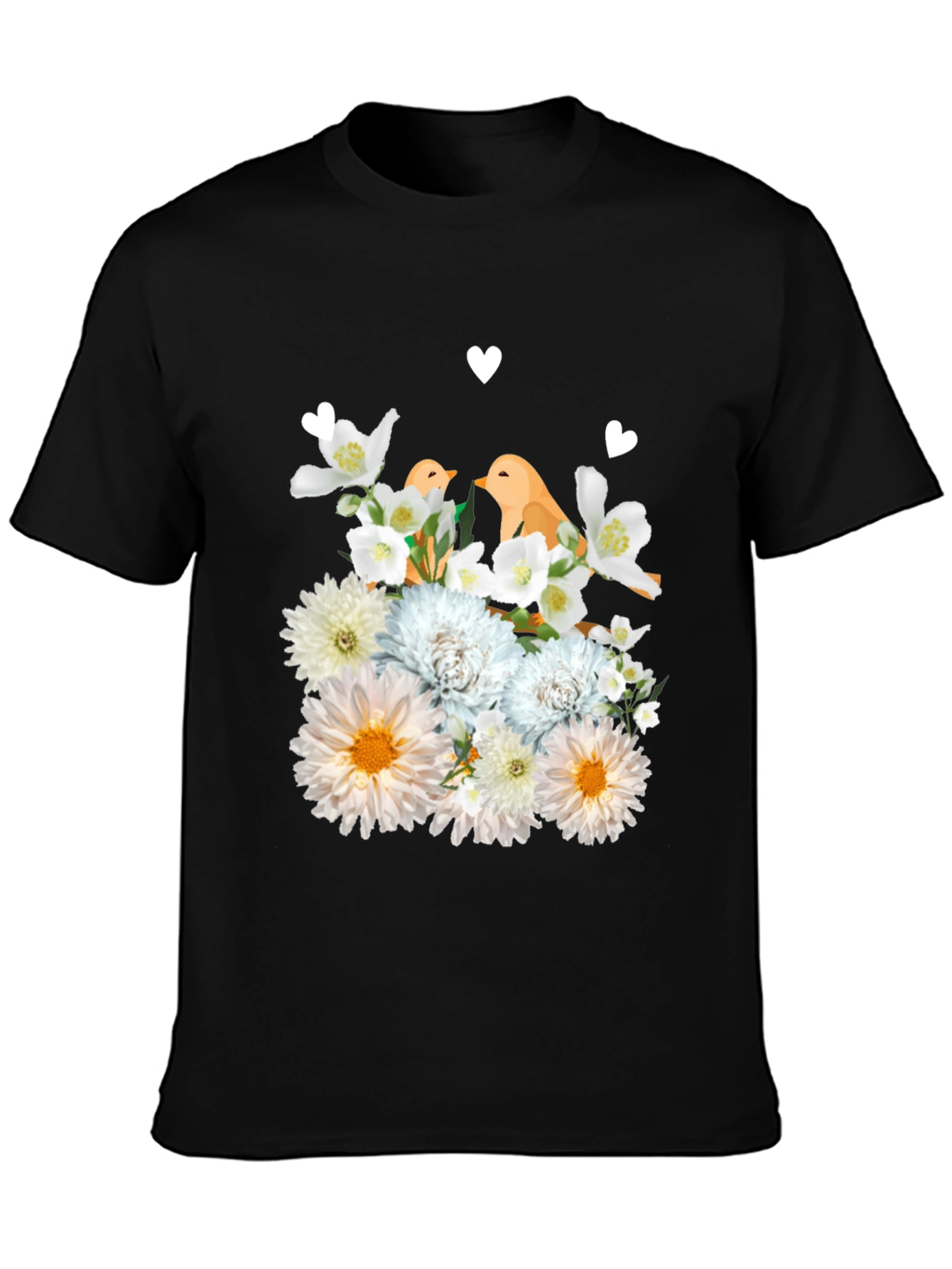 Floral Bird Graphic T-Shirt - Soft Cotton Blend