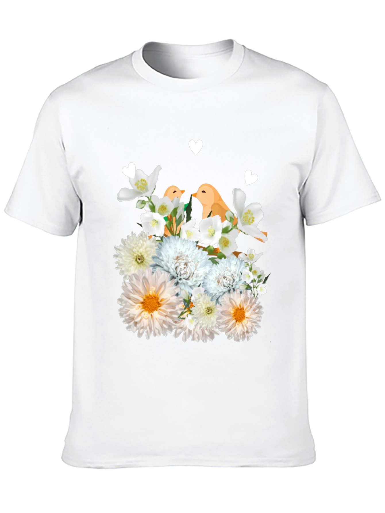 Floral Bird Graphic T-Shirt - Soft Cotton Blend