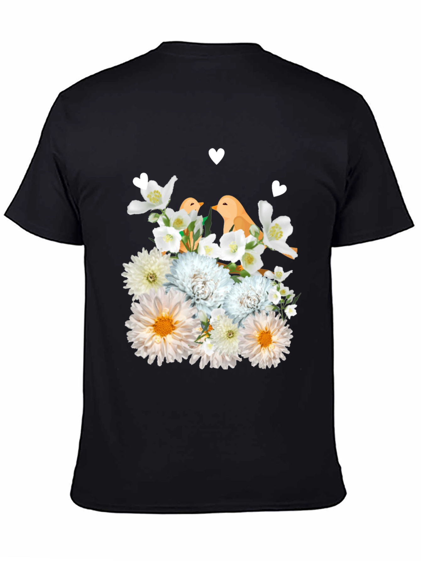 Floral Bird Graphic T-Shirt - Soft Cotton Blend