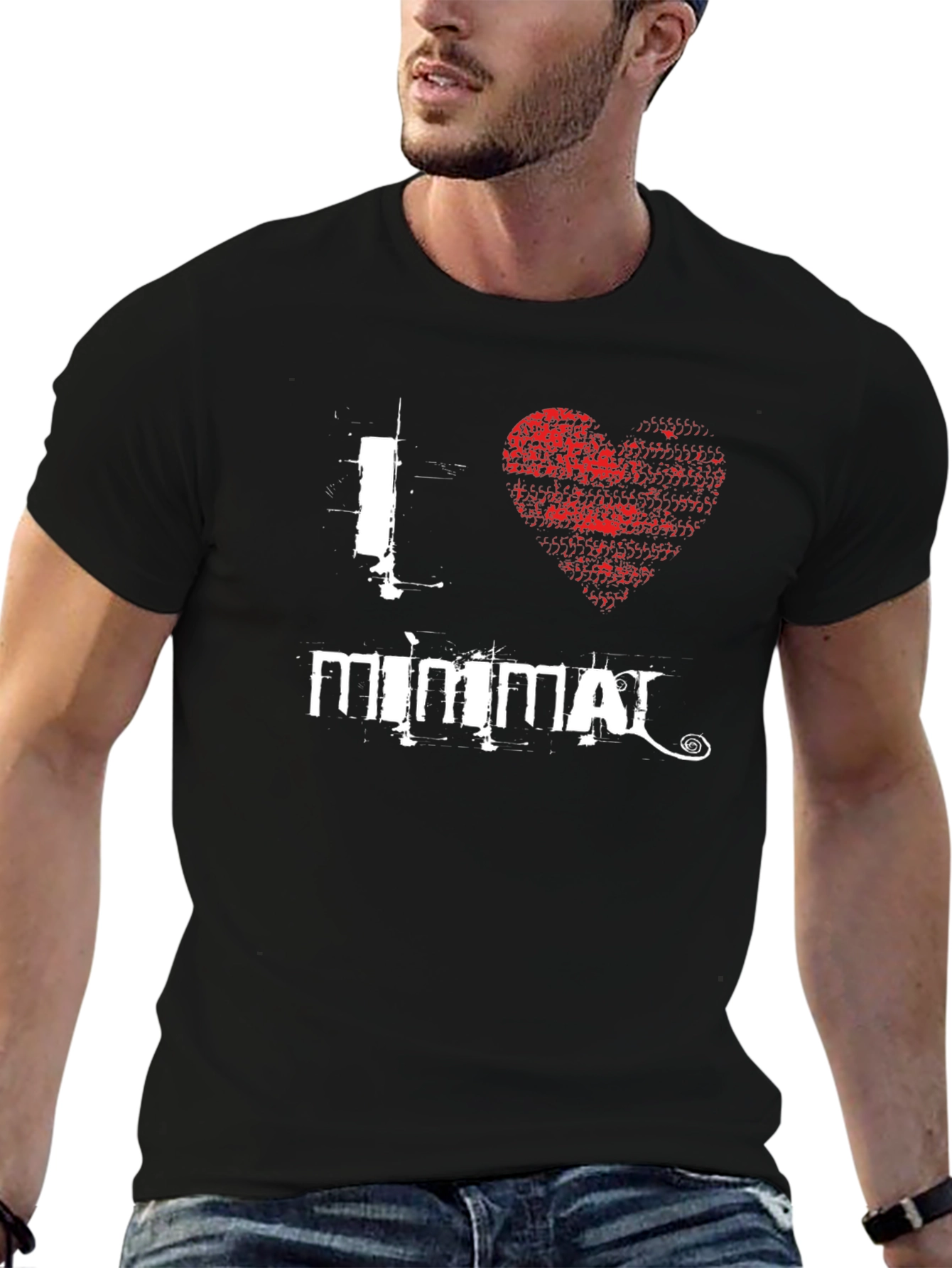 I Heart Mimmai Black Graphic Tee Shirt