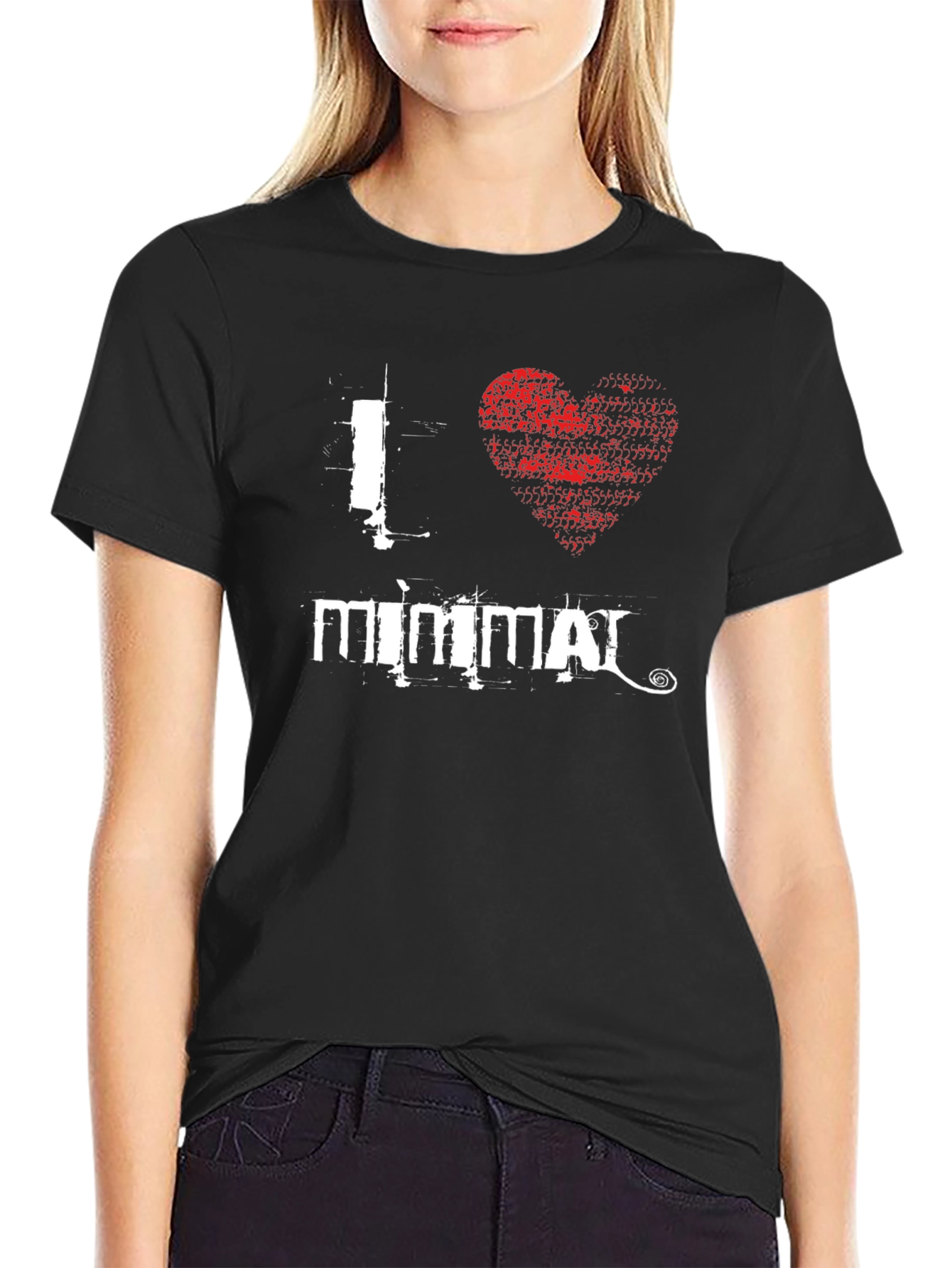 I Heart Mimmai Black Graphic Tee Shirt