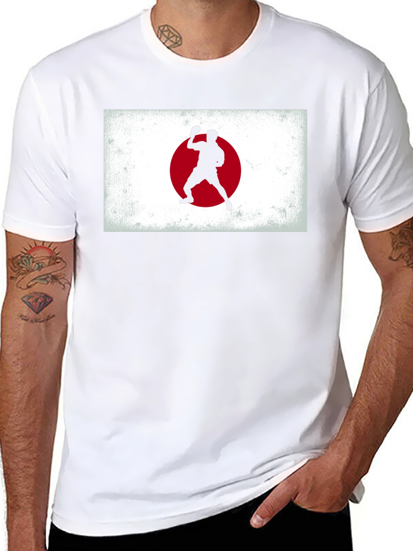 Ping Pong Japan Flag Graphic T-Shirt