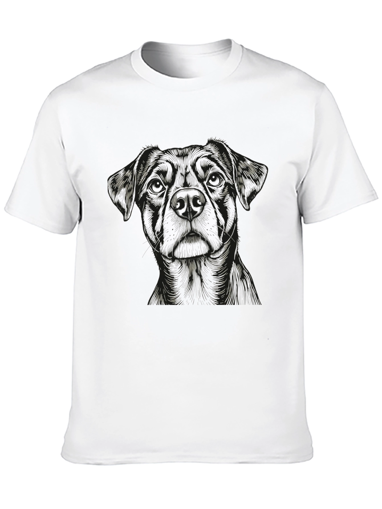 Dog Sketch Graphic Print Tee - Mens Black T-Shirt