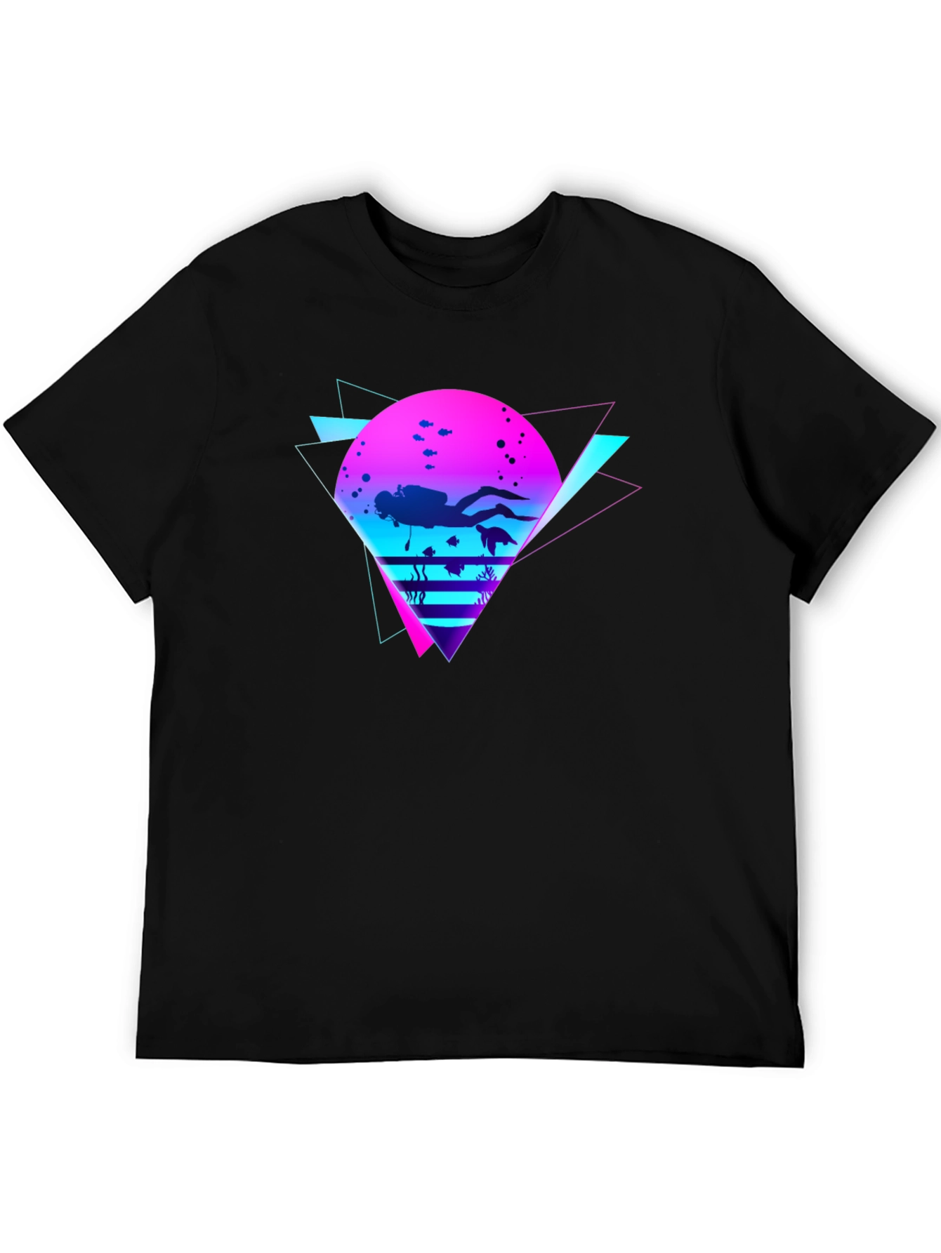 Retro Diver Graphic Tee - Black