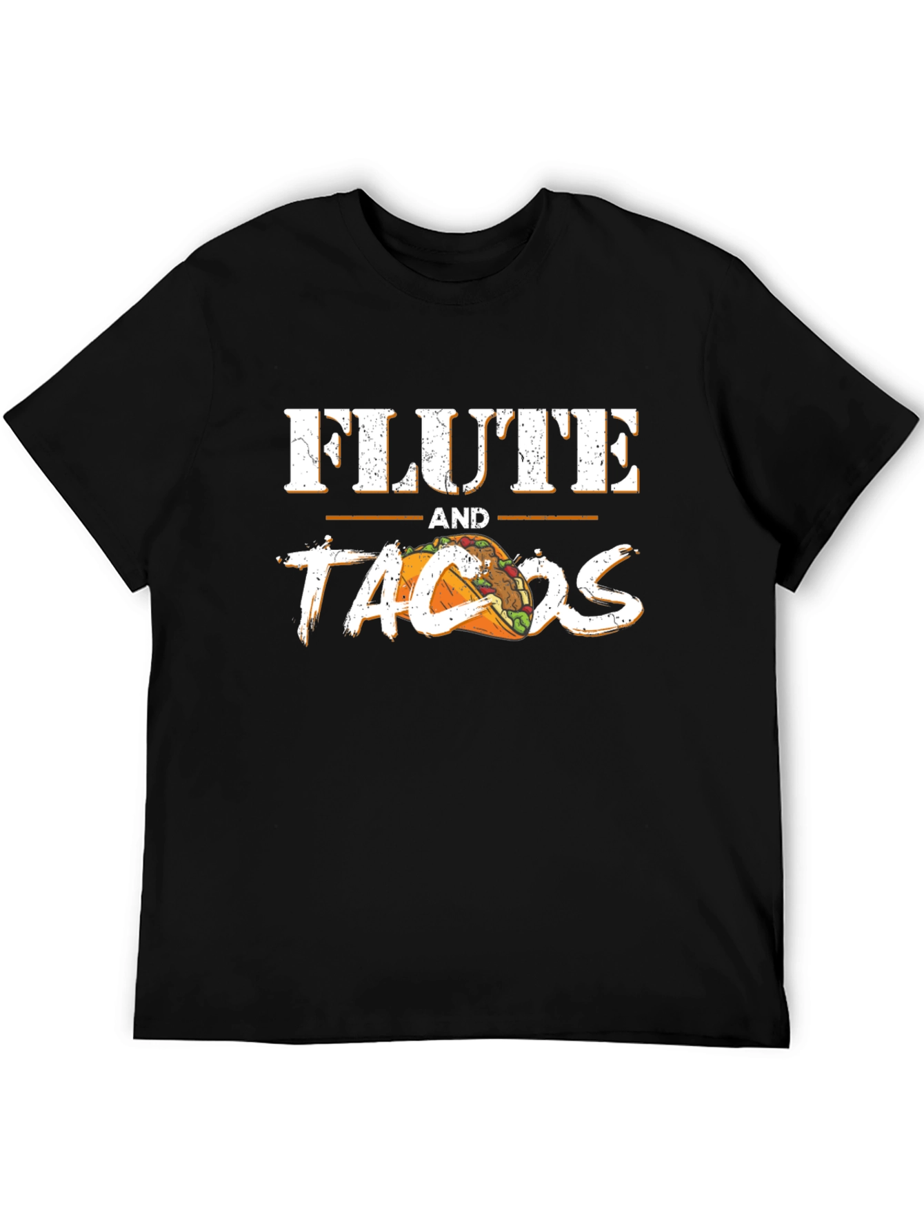 Flute and Tacos Black Graphic Tee