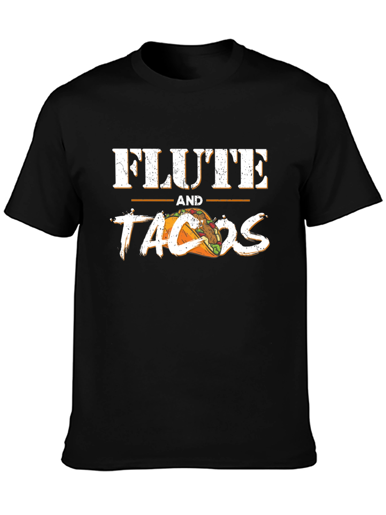 Flute and Tacos Black Graphic Tee