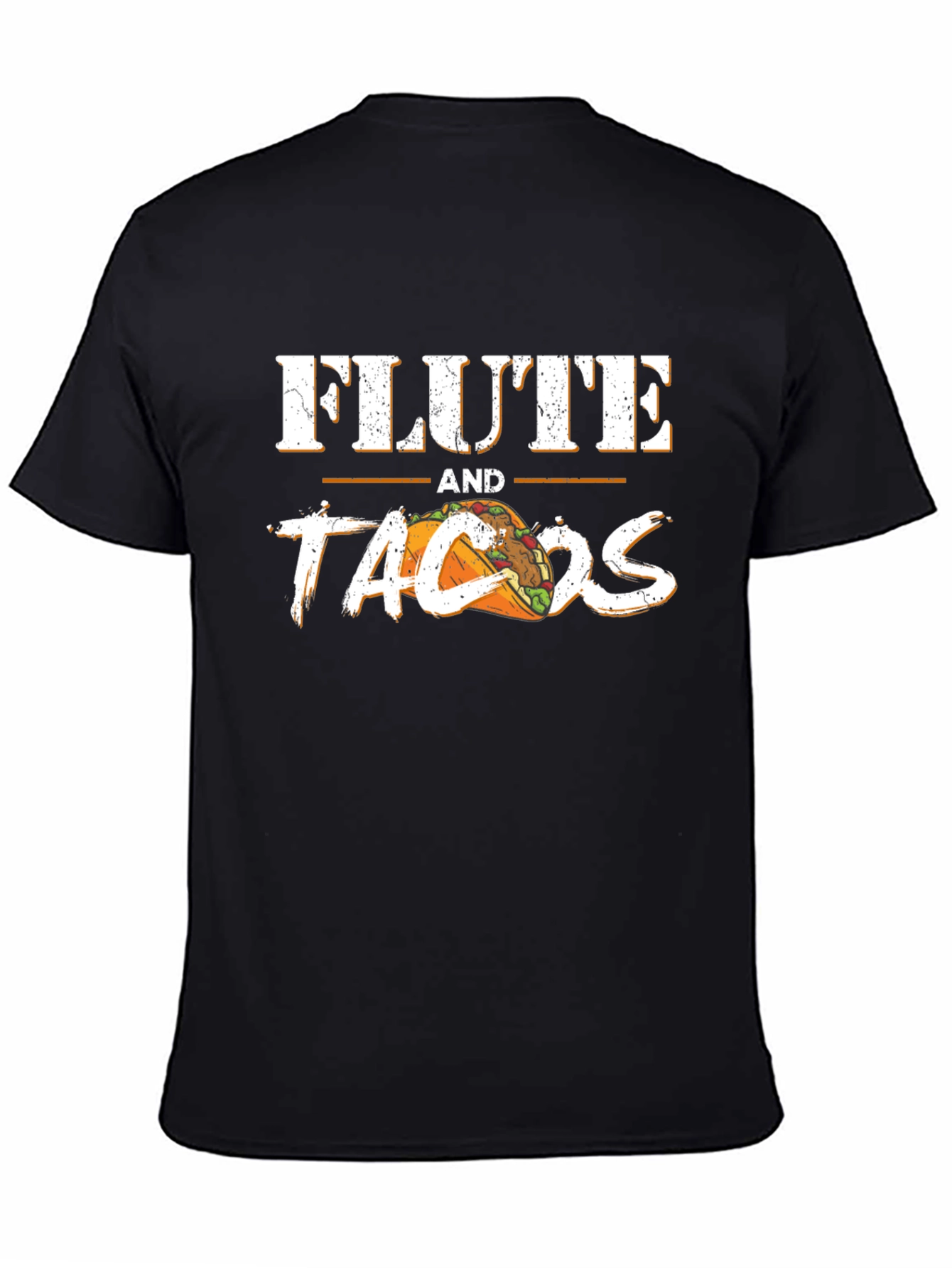 Flute and Tacos Black Graphic Tee