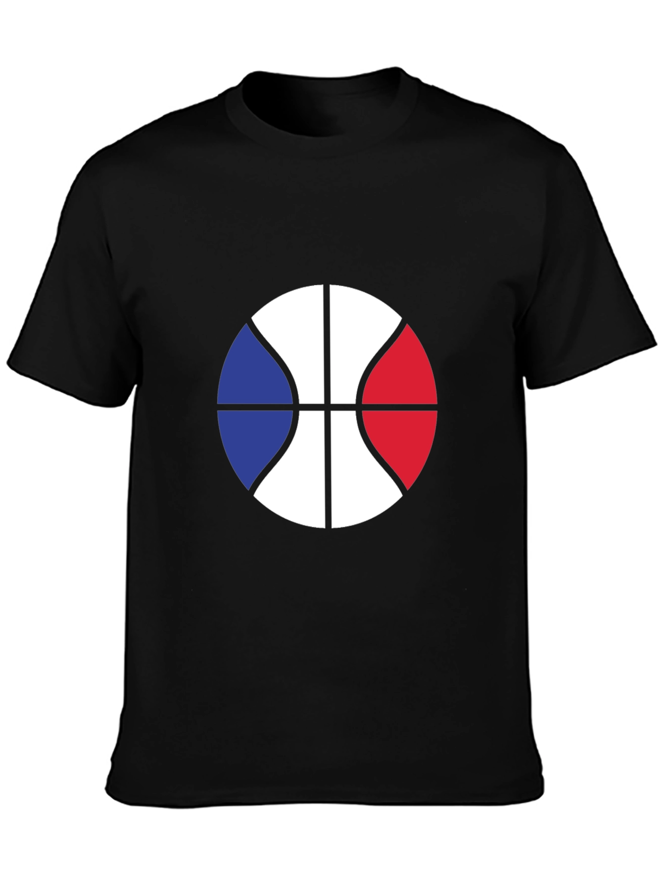 French Basketball Graphic Tee - Black Cotton Blend