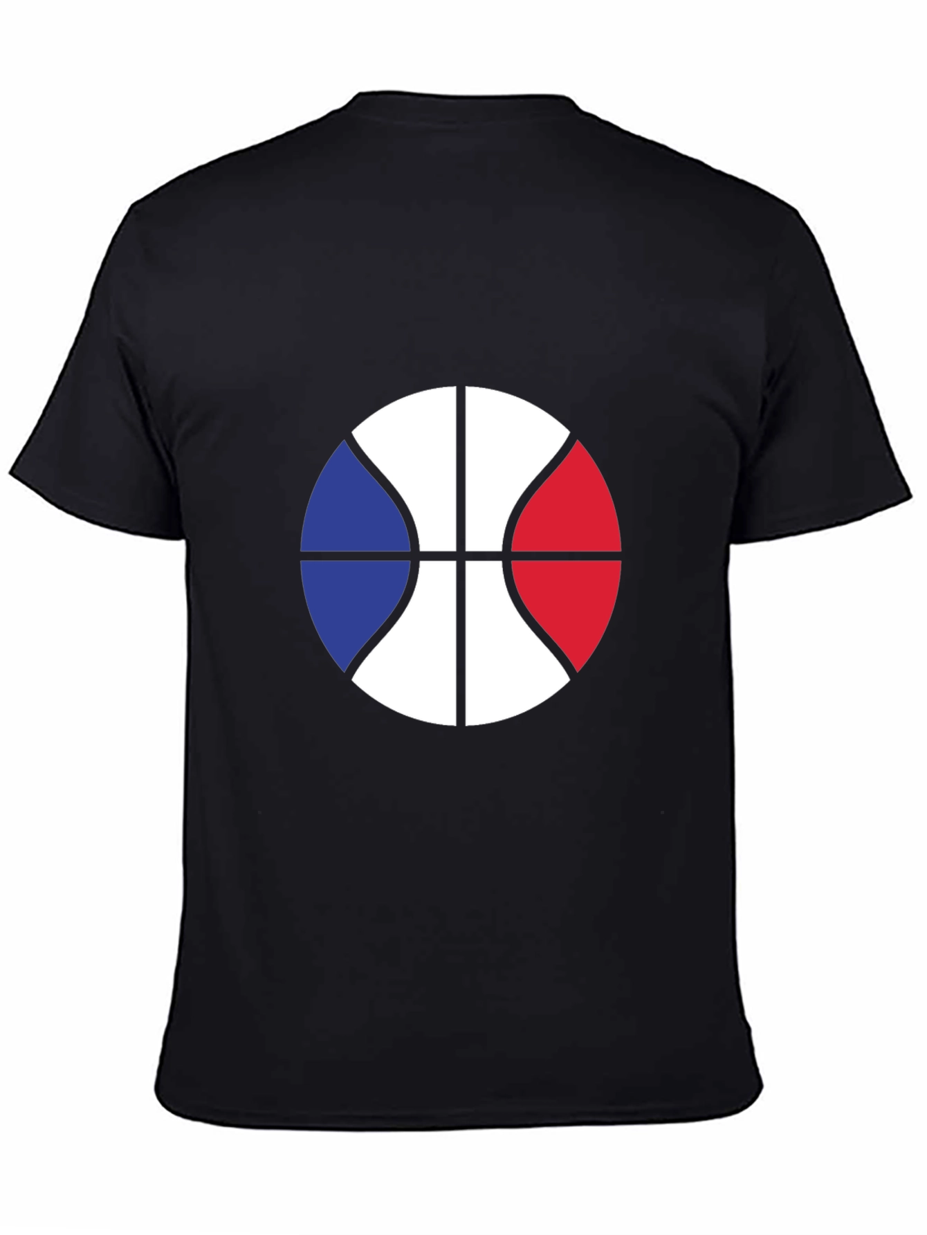 French Basketball Graphic Tee - Black Cotton Blend