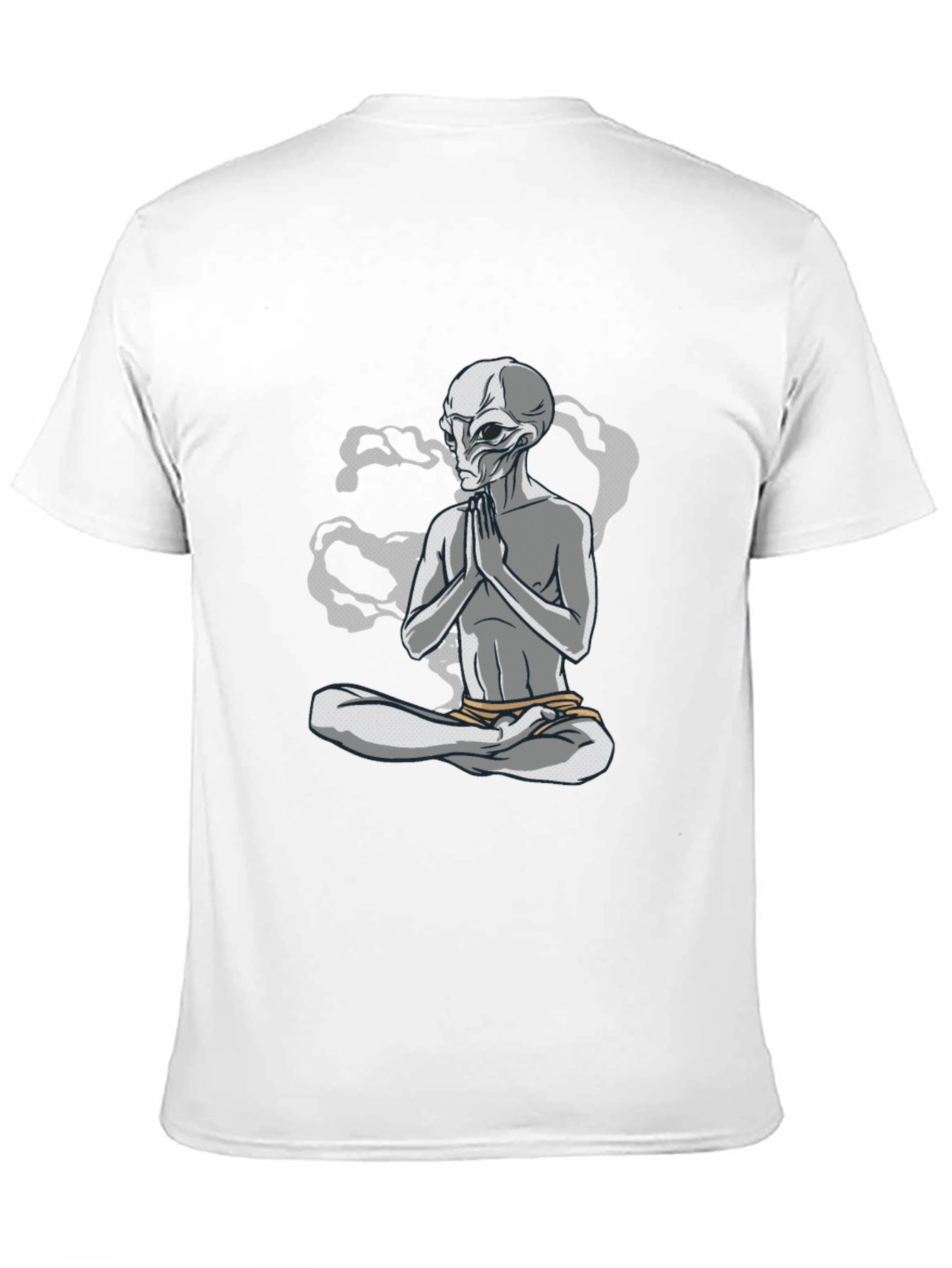 Meditating Alien T-Shirt - Cosmic Comfort