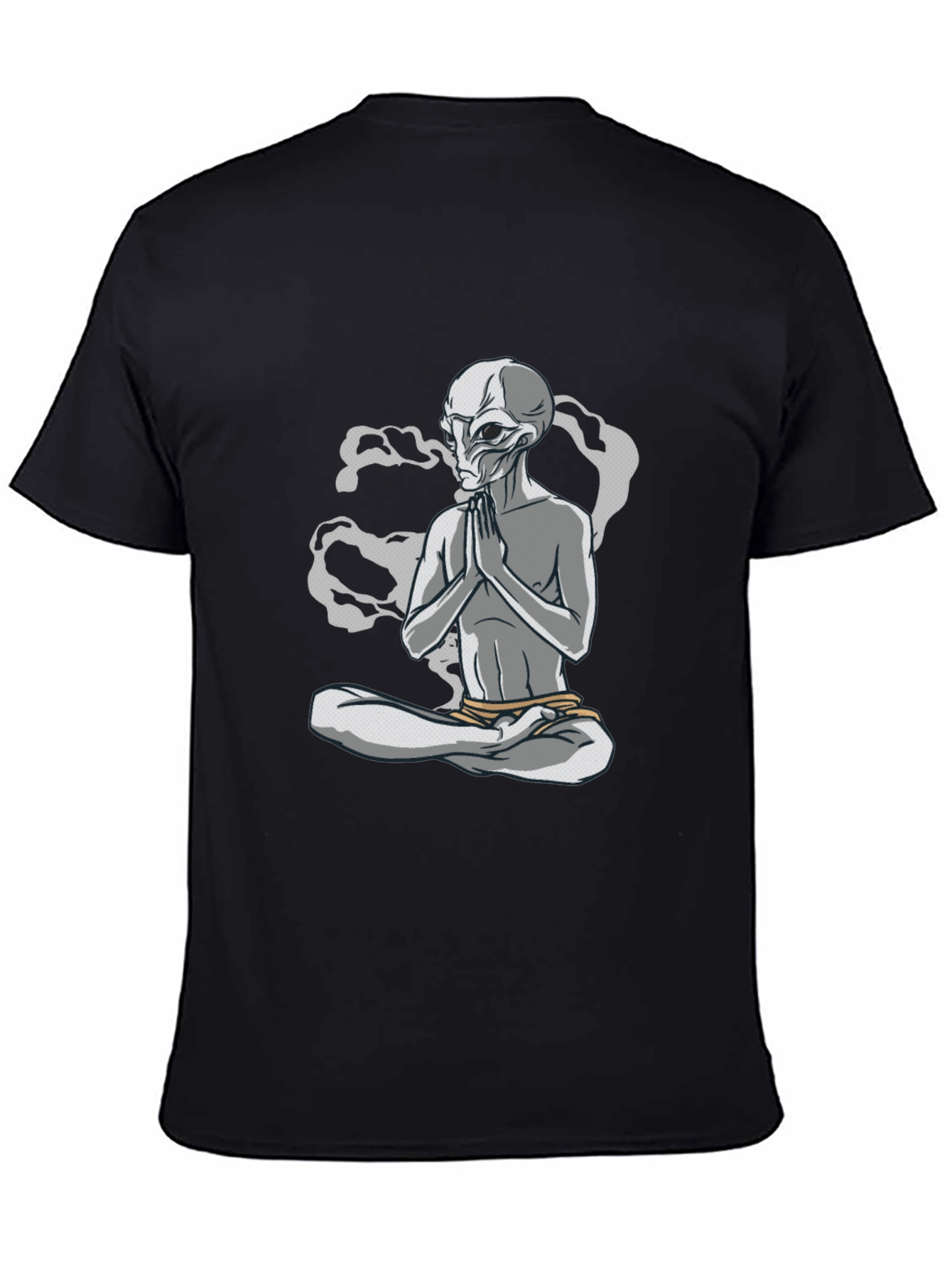 Meditating Alien T-Shirt - Cosmic Comfort