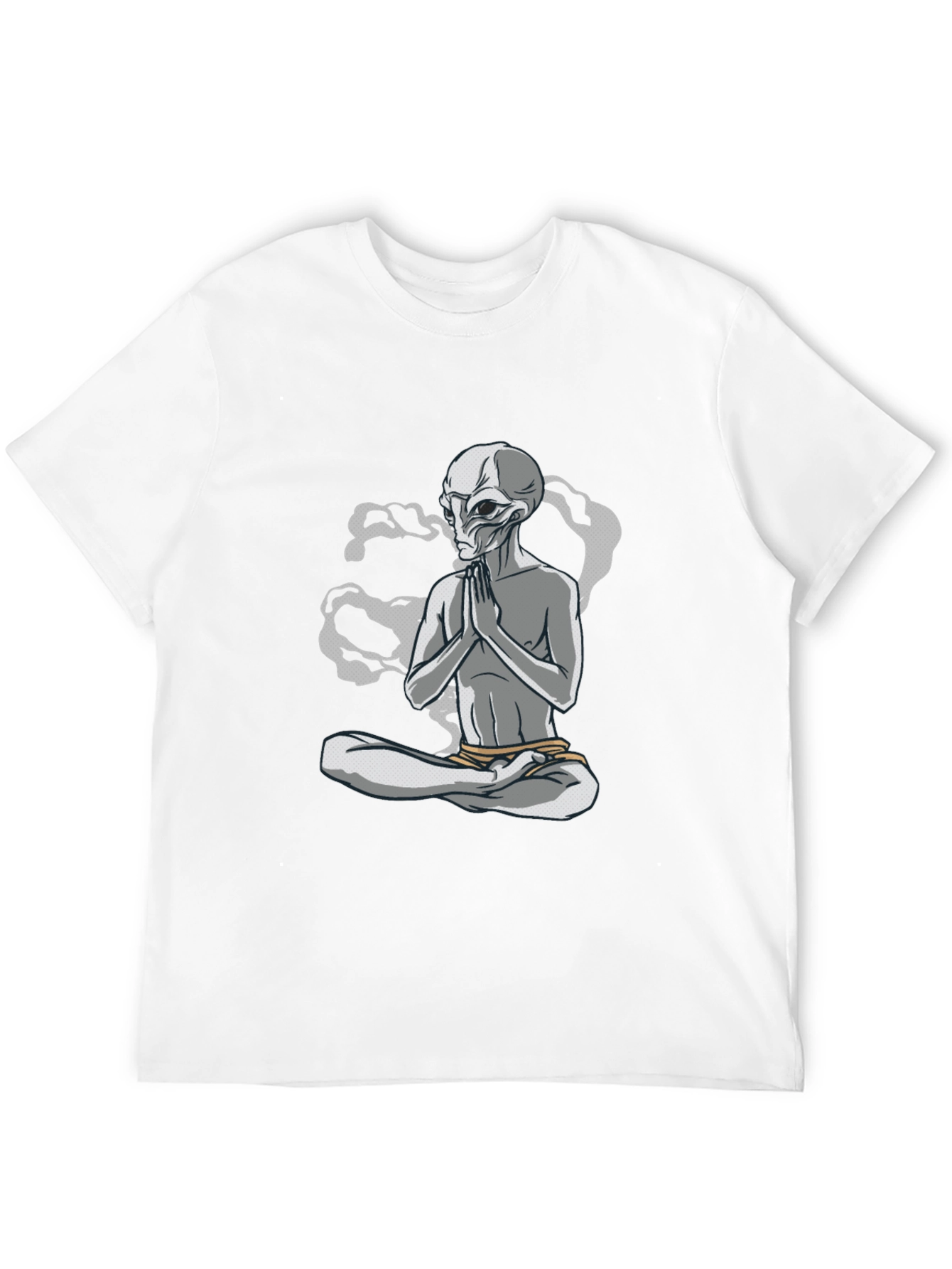 Meditating Alien T-Shirt - Cosmic Comfort