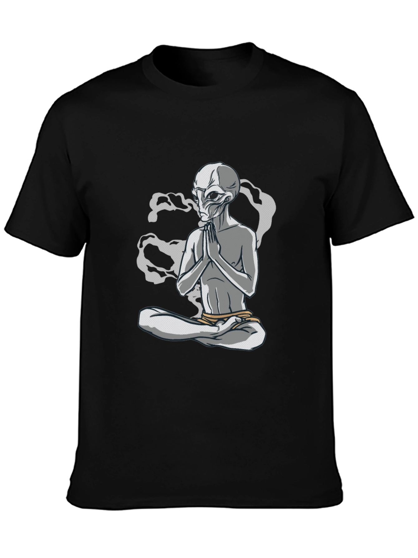 Meditating Alien T-Shirt - Cosmic Comfort