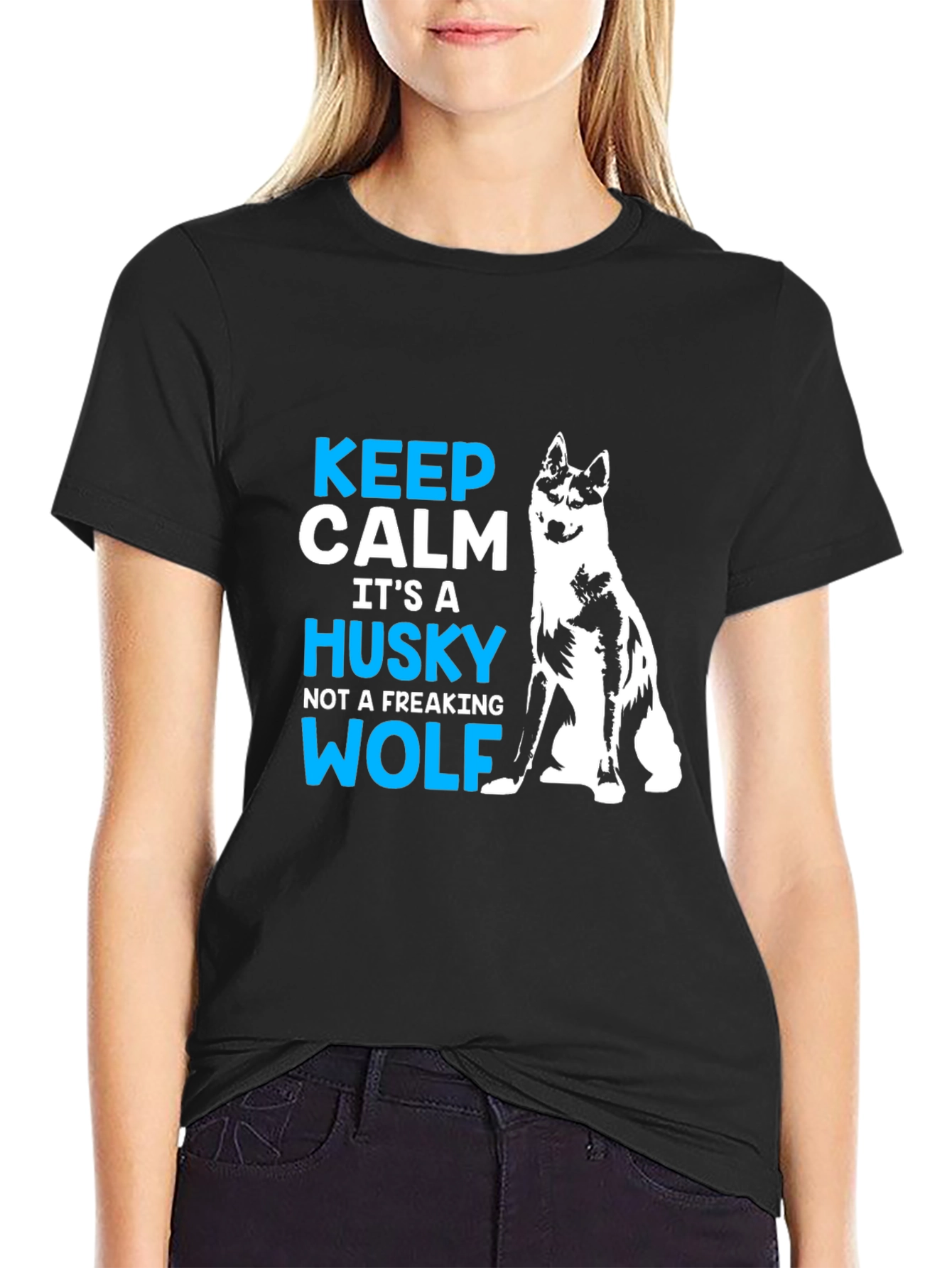 Keep Calm Husky T-Shirt - Funny Dog Lover Tee