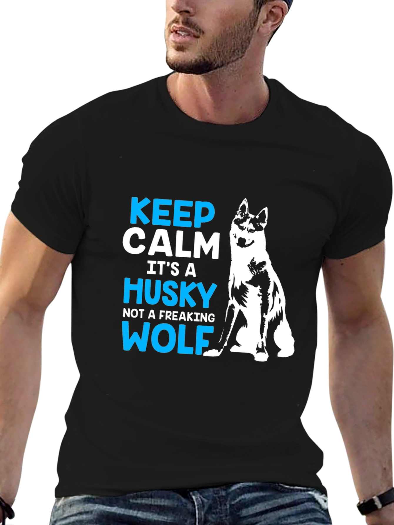 Keep Calm Husky T-Shirt - Funny Dog Lover Tee