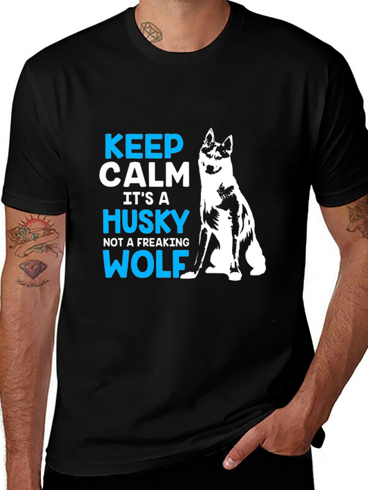 Keep Calm Husky T-Shirt - Funny Dog Lover Tee