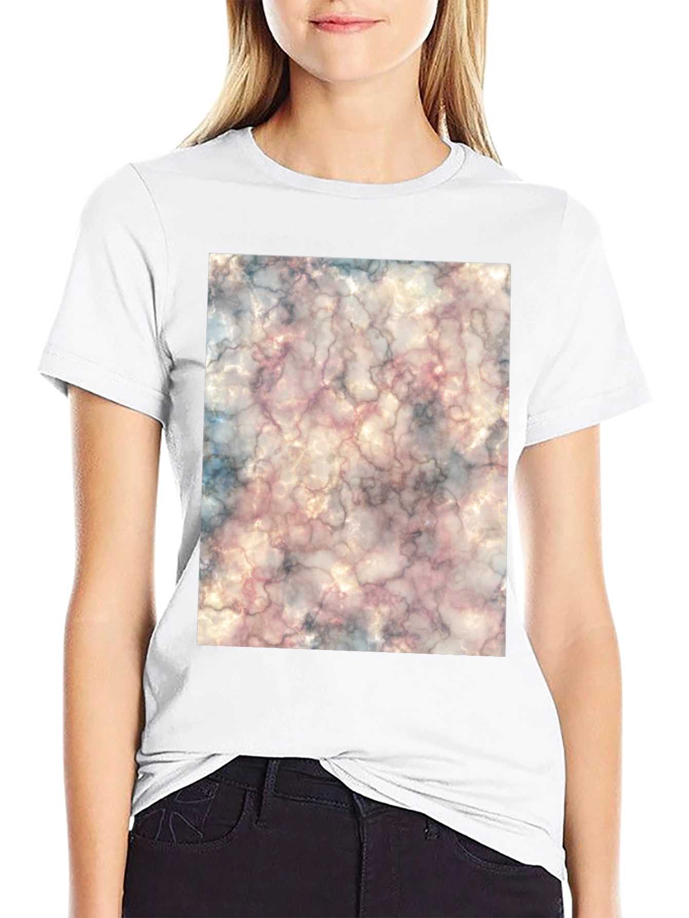 Trendy Marble Graphic Print Tee