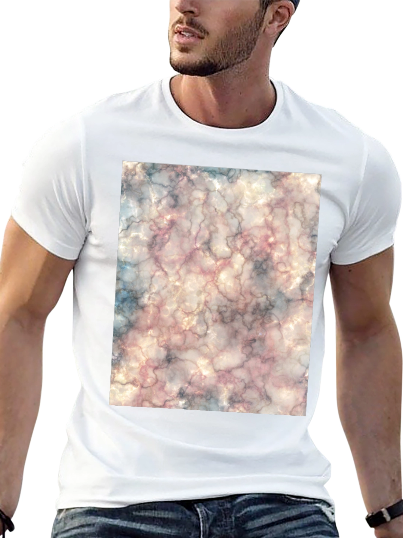 Trendy Marble Graphic Print Tee