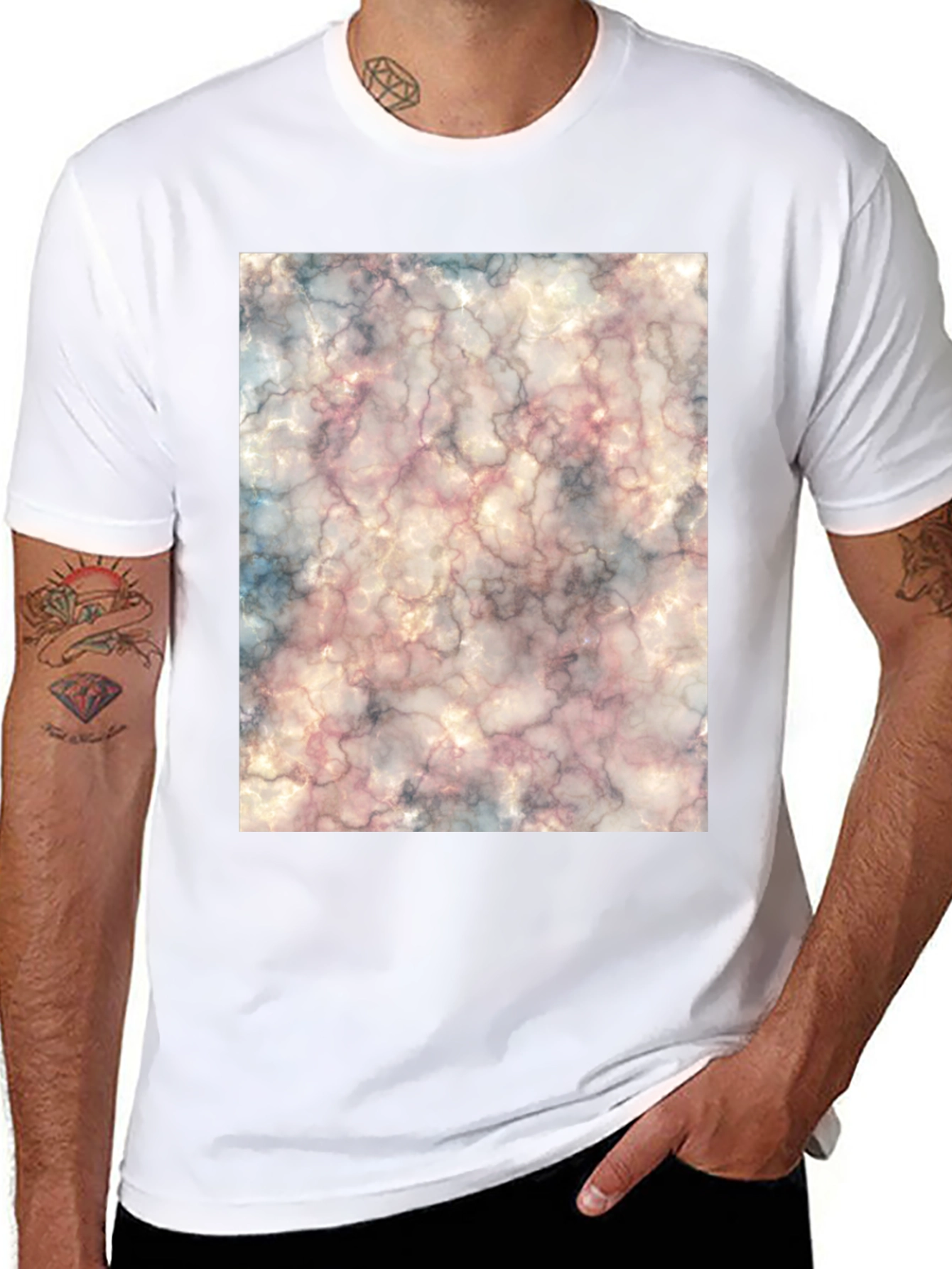 Trendy Marble Graphic Print Tee