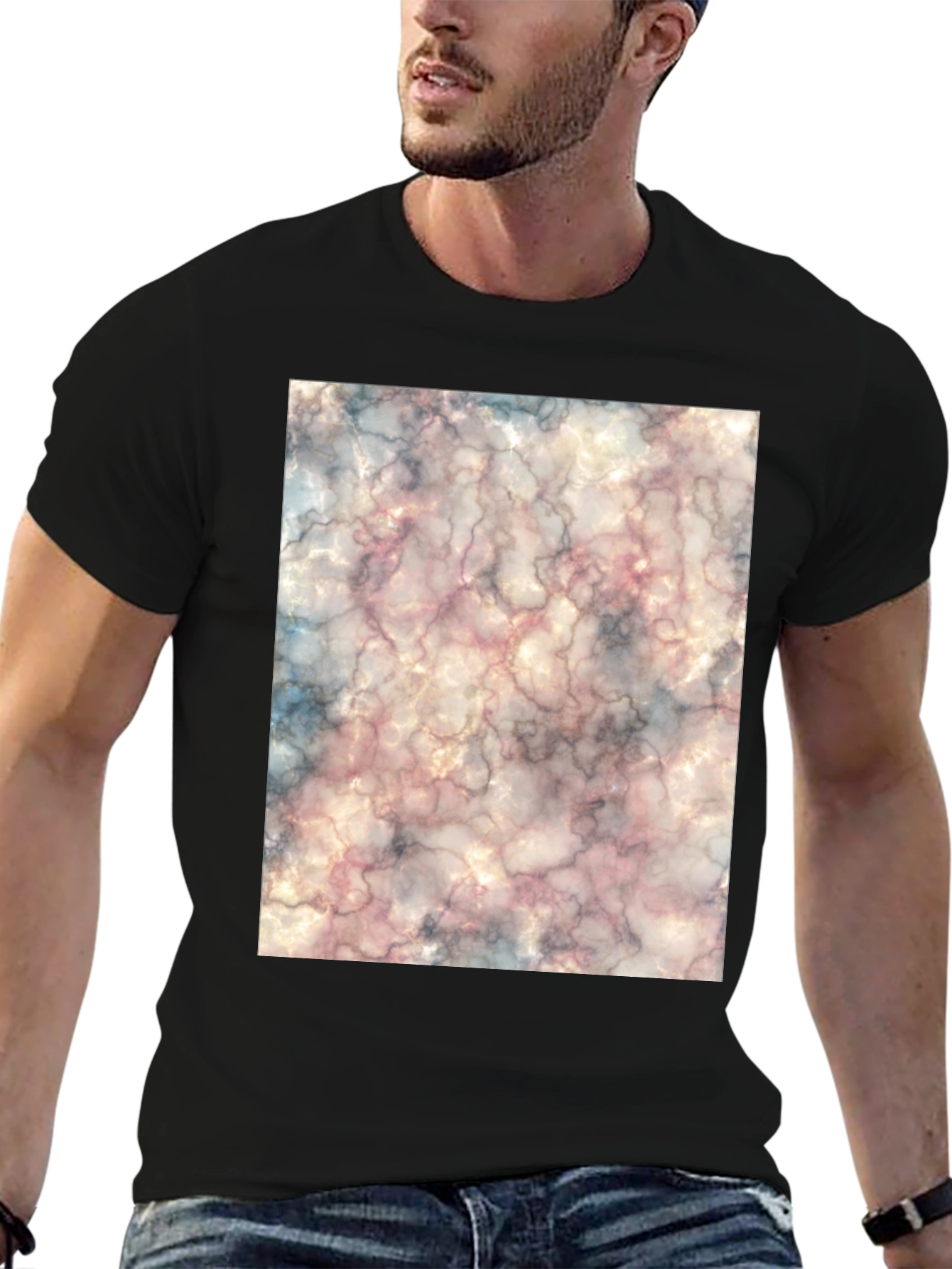 Trendy Marble Graphic Print Tee