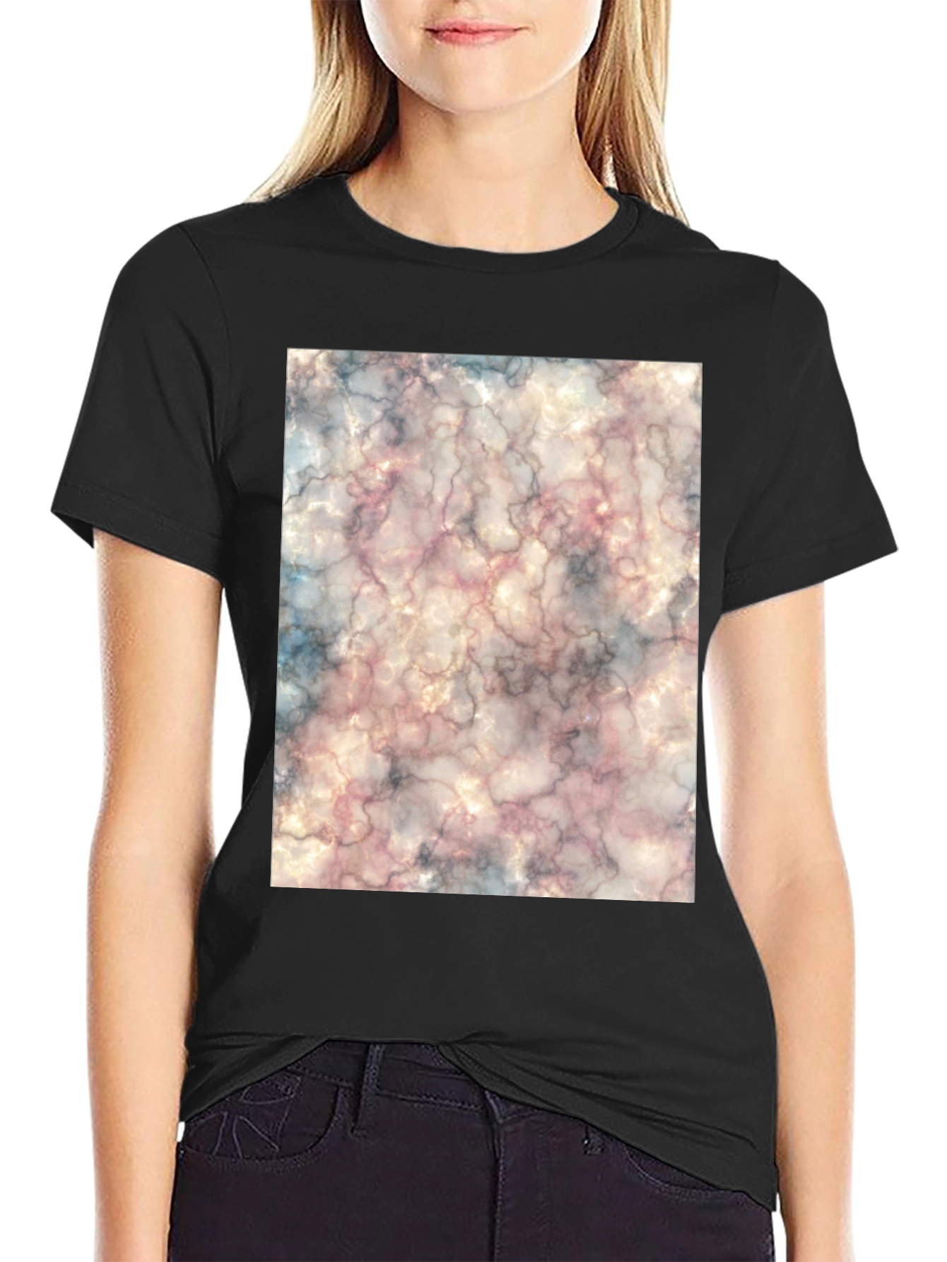 Trendy Marble Graphic Print Tee