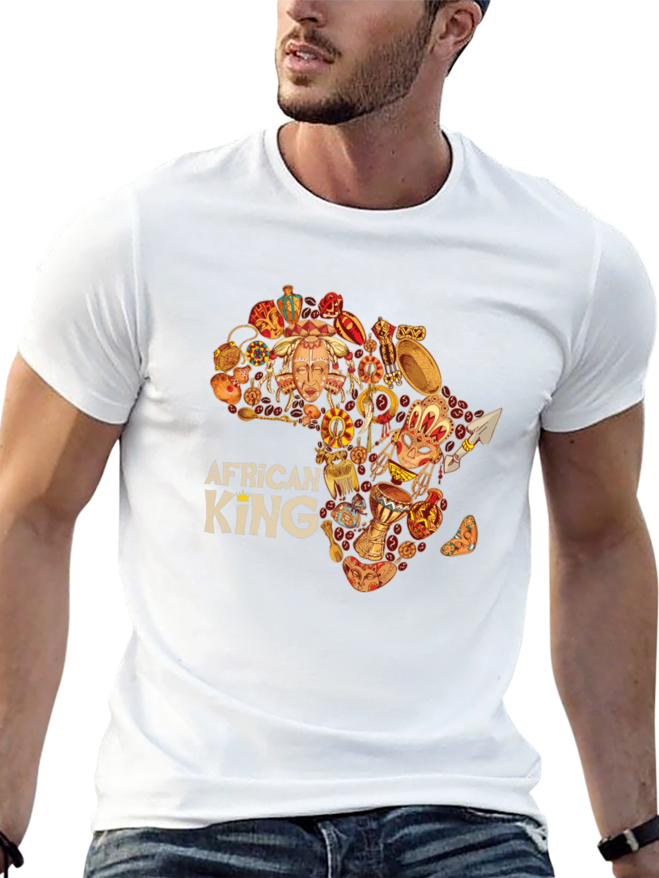 African King Black Graphic Tee
