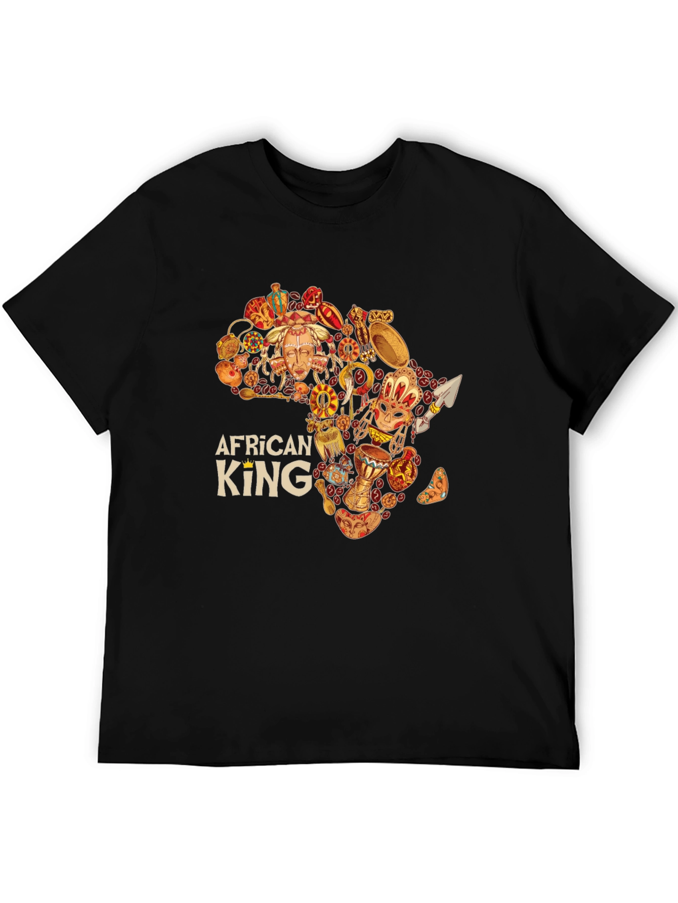 African King Black Graphic Tee