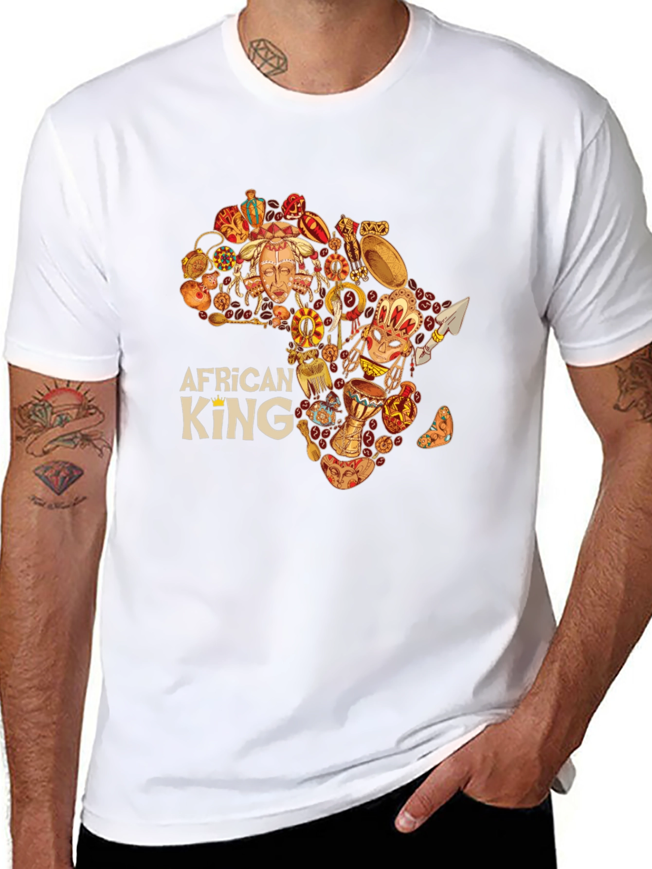 African King Black Graphic Tee