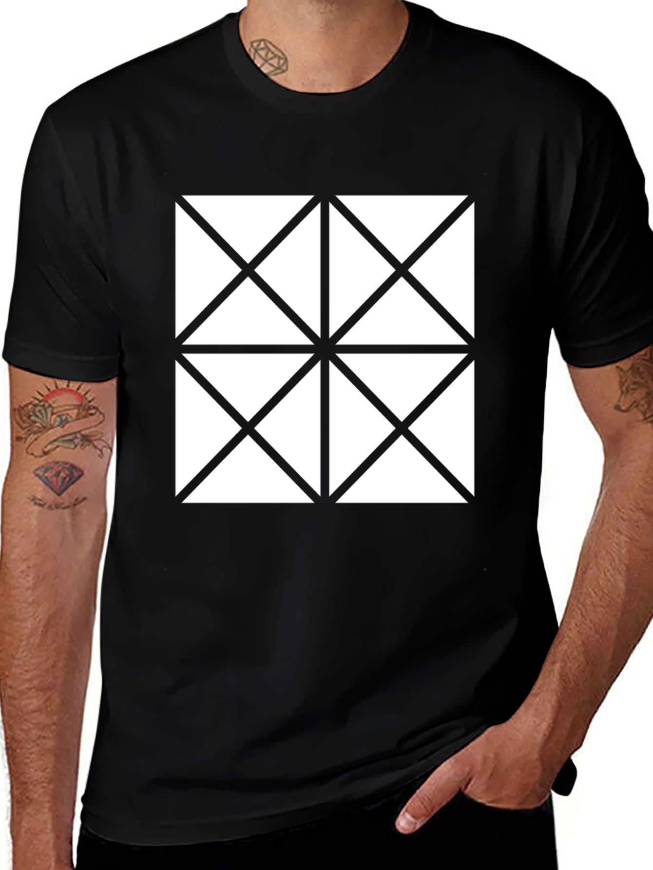 Geometric Pattern Tee - Stylish Minimalist Design