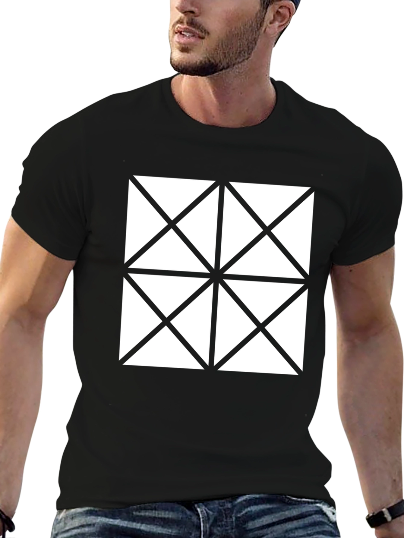Geometric Pattern Tee - Stylish Minimalist Design