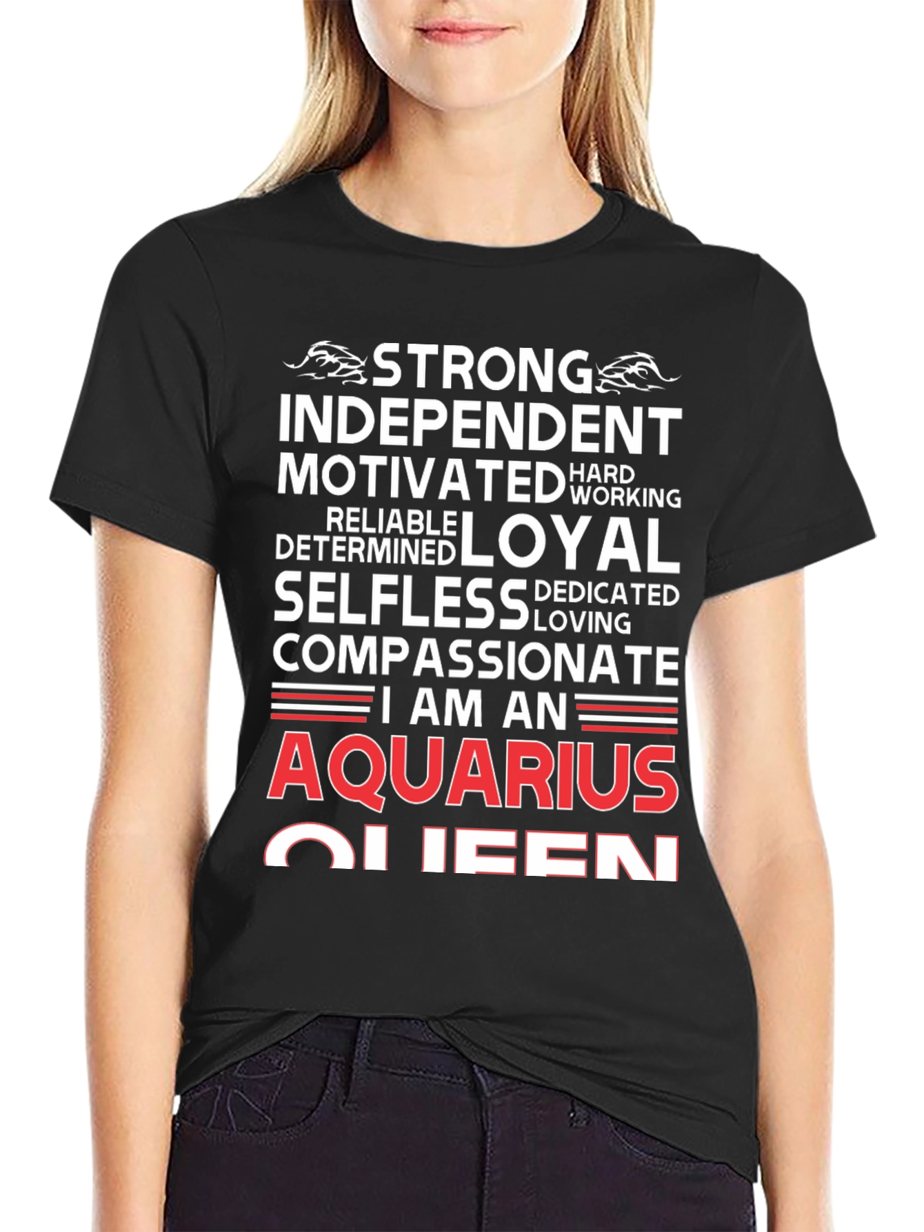 Aquarius Queen Graphic Tee - Zodiac Birthday Gift