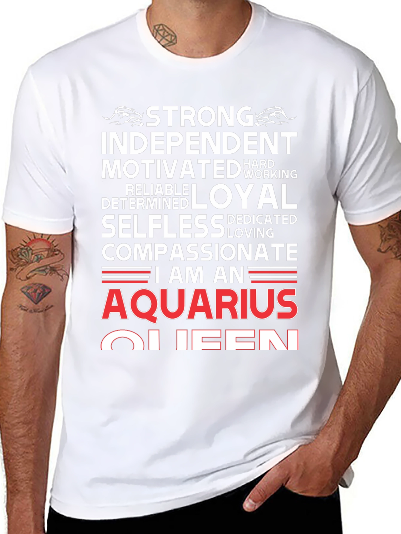 Aquarius Queen Graphic Tee - Zodiac Birthday Gift