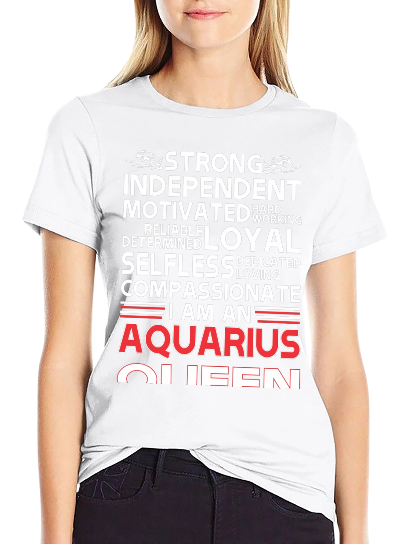 Aquarius Queen Graphic Tee - Zodiac Birthday Gift