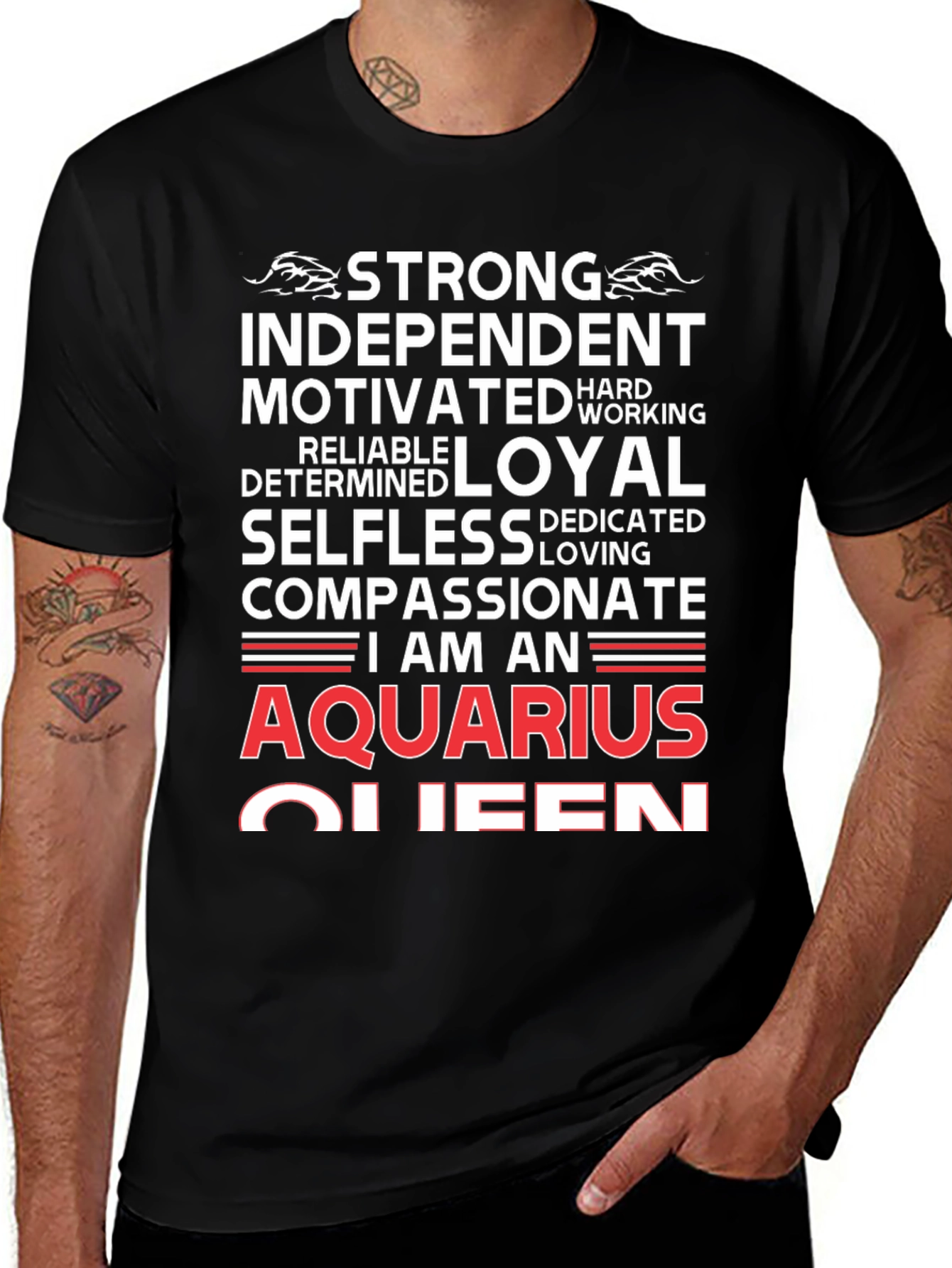 Aquarius Queen Graphic Tee - Zodiac Birthday Gift
