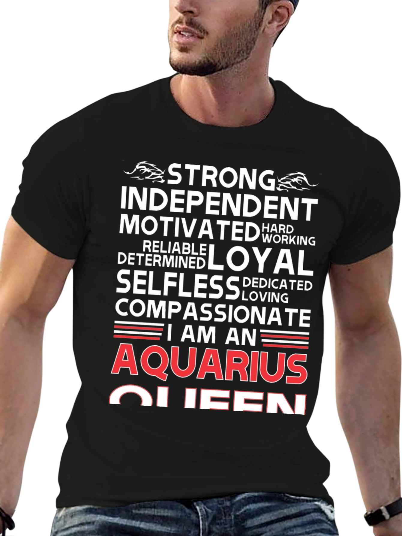 Aquarius Queen Graphic Tee - Zodiac Birthday Gift