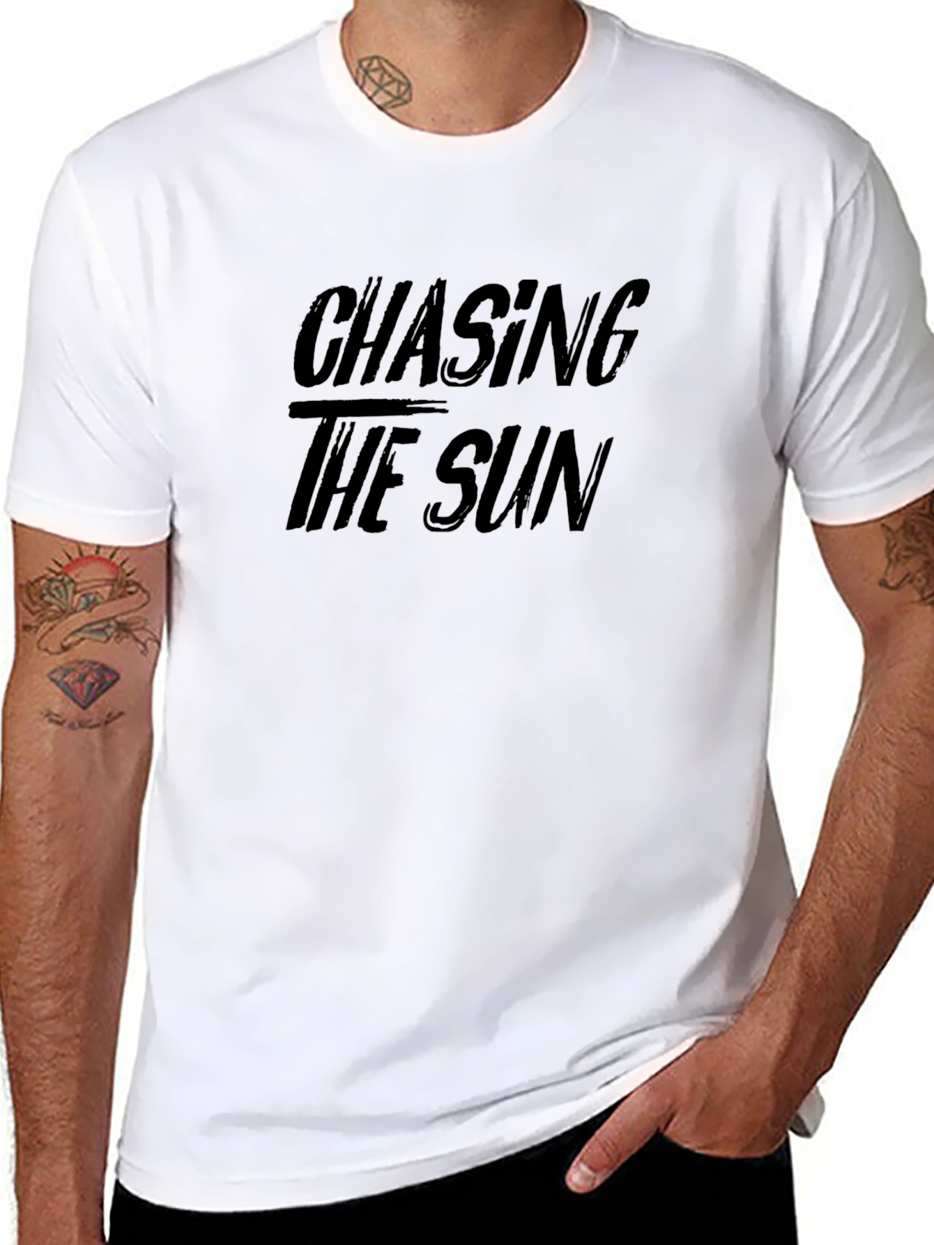 Chasing The Sun Graphic Black T-Shirt