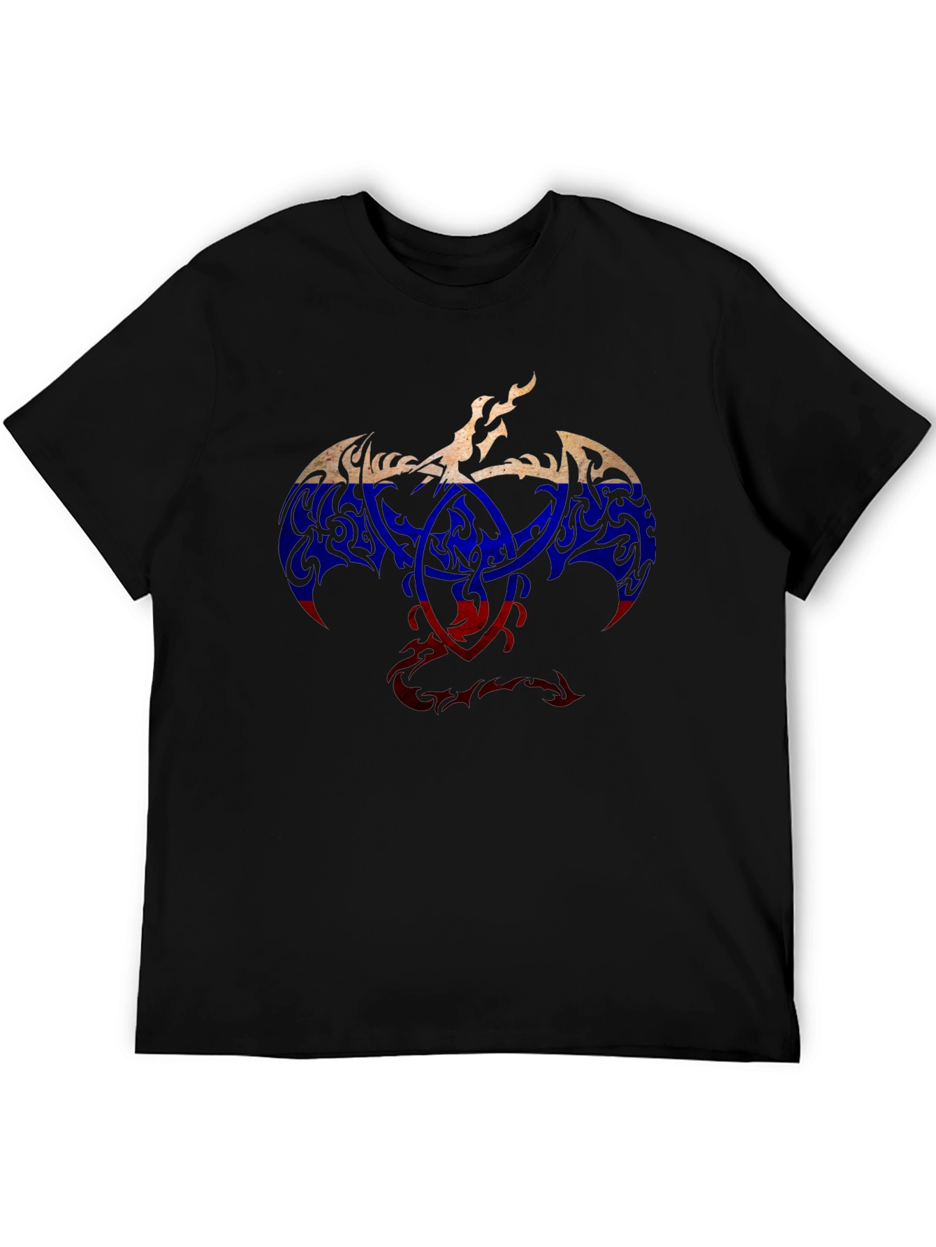 Tribal Dragon Russian Flag T-Shirt