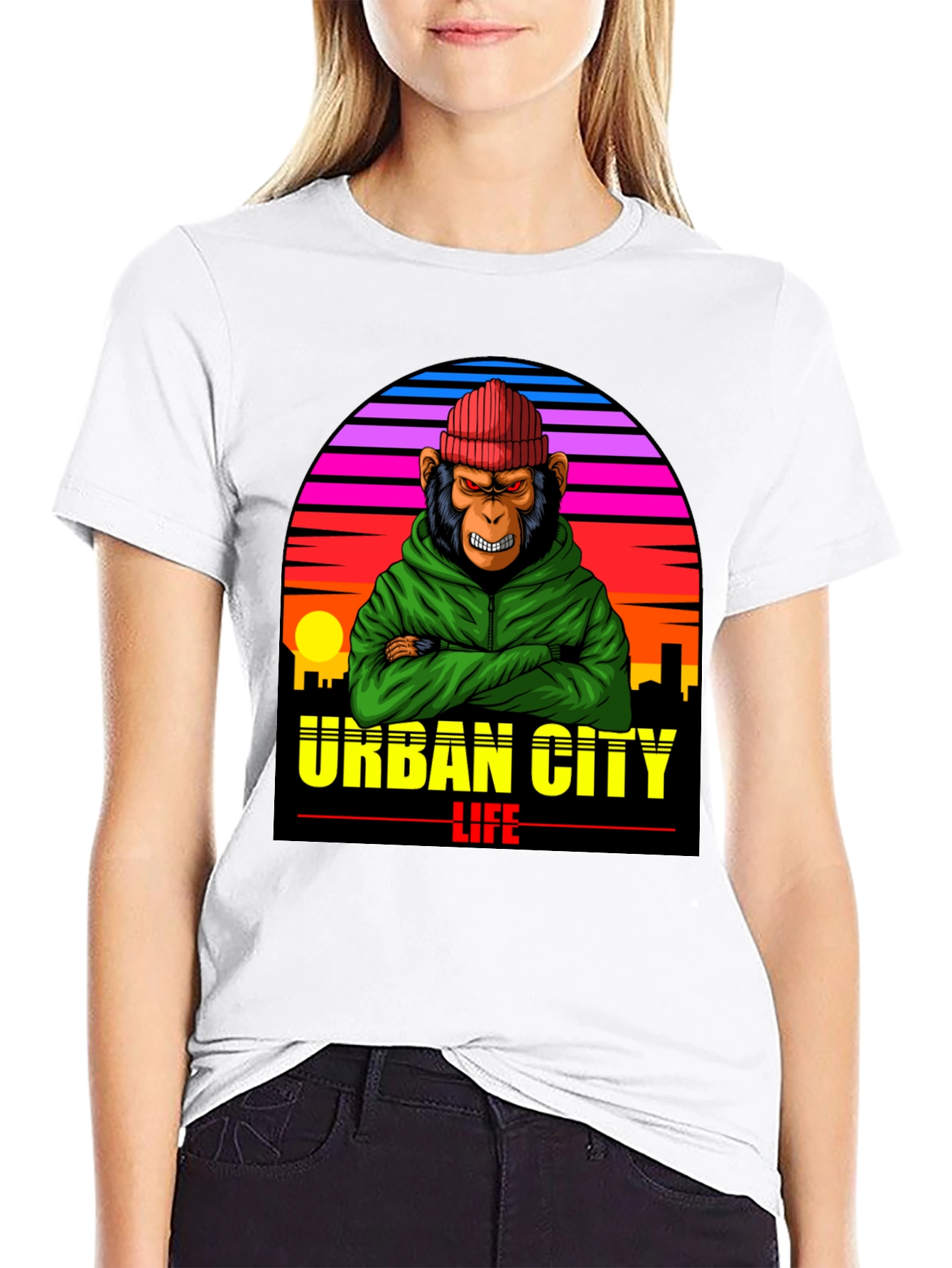 Urban City Life Monkey Graphic Tee