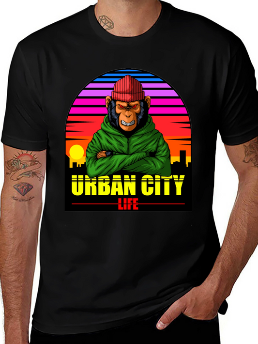 Urban City Life Monkey Graphic Tee